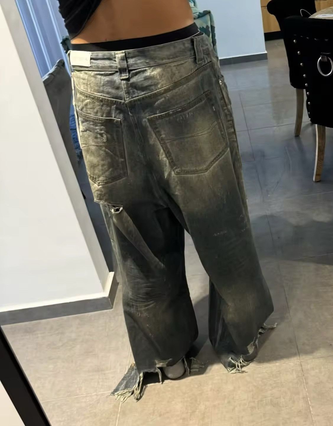 Jean Frayed Distressed Baggy Jeans Size US 32 / EU 48 - 12 Thumbnail