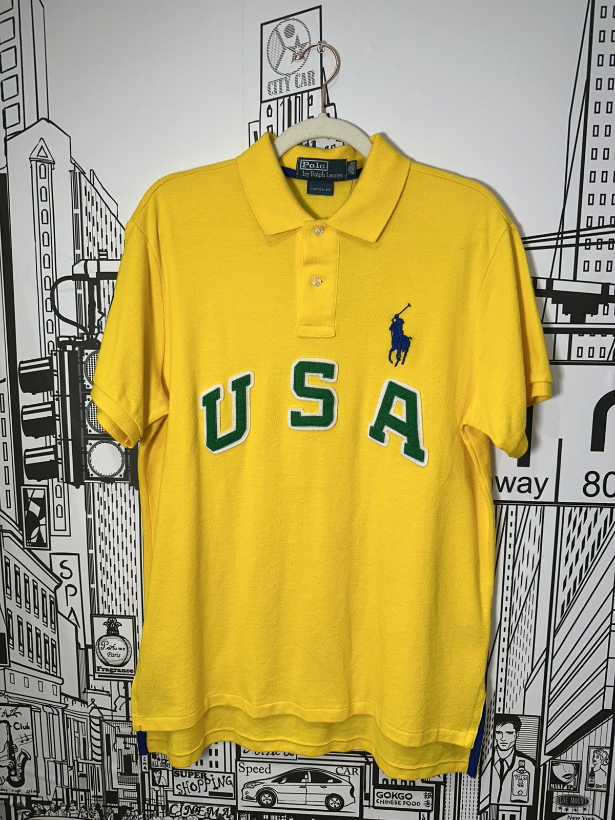 Rugby Ralph Lauren Vintage Polo Ralph Lauren 2010 USA Polo NWT Yellow Size US L / EU 52-54 / 3 - 3 Thumbnail