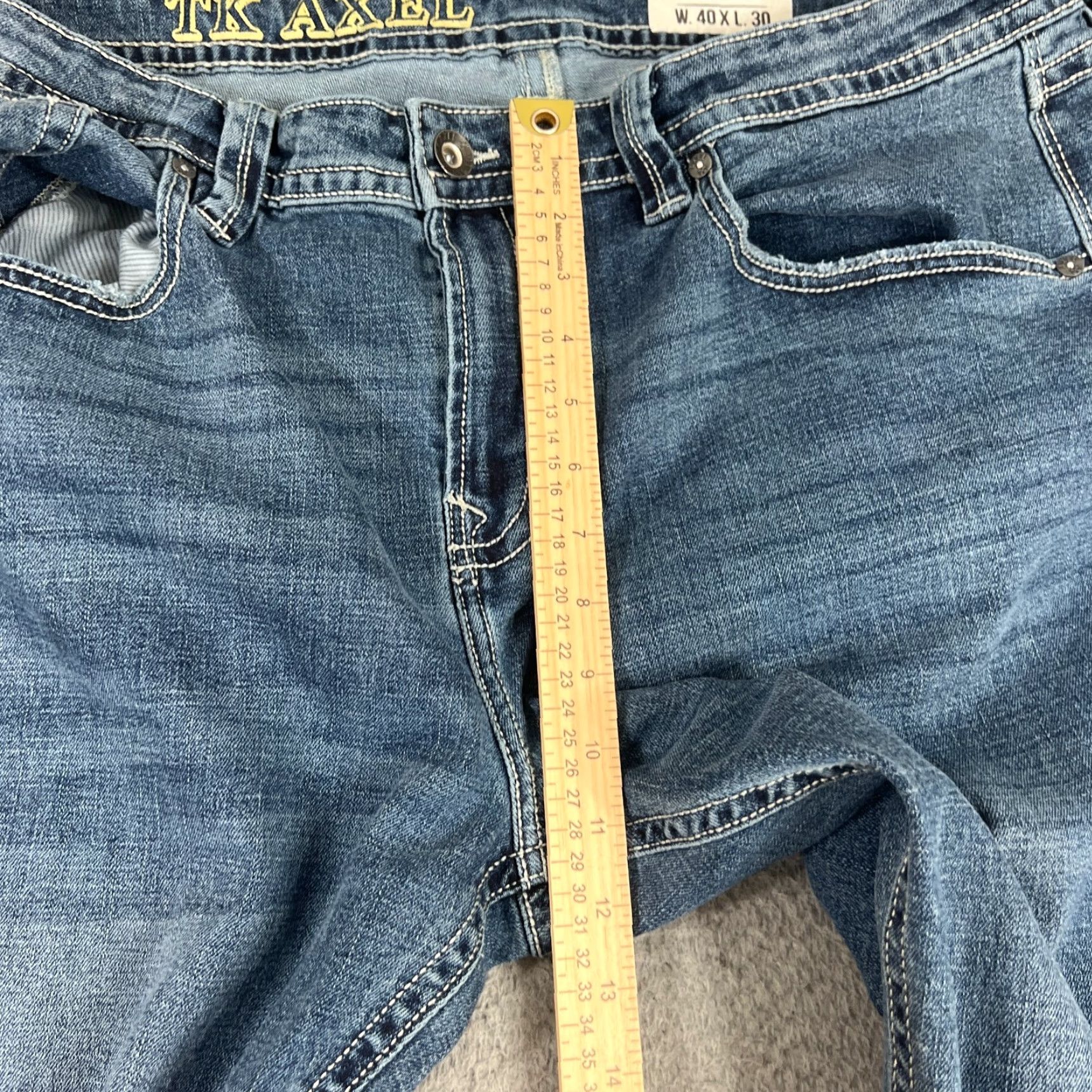 Vintage VINTAGE TK AXEL Mens Jeans 40x30 Slim Bootcut Stretch Denim Medium Wash Blue Mens Size US 40 / EU 56 - 5 Thumbnail