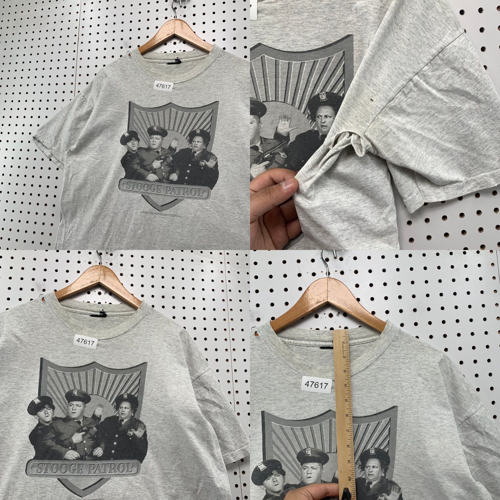 Vintage Vintage 3 Stooges Shirt Mens XL Gray Stooge Police Patrol USA Shirt Size US XL / EU 56 / 4 - 8 Thumbnail