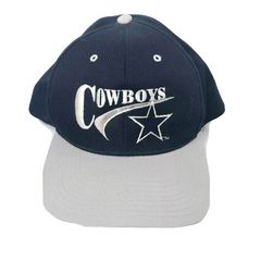 Dallas Cowboys 90s Starter Baseball Hat Velcro Strapback Navy Blue and  Black Cap