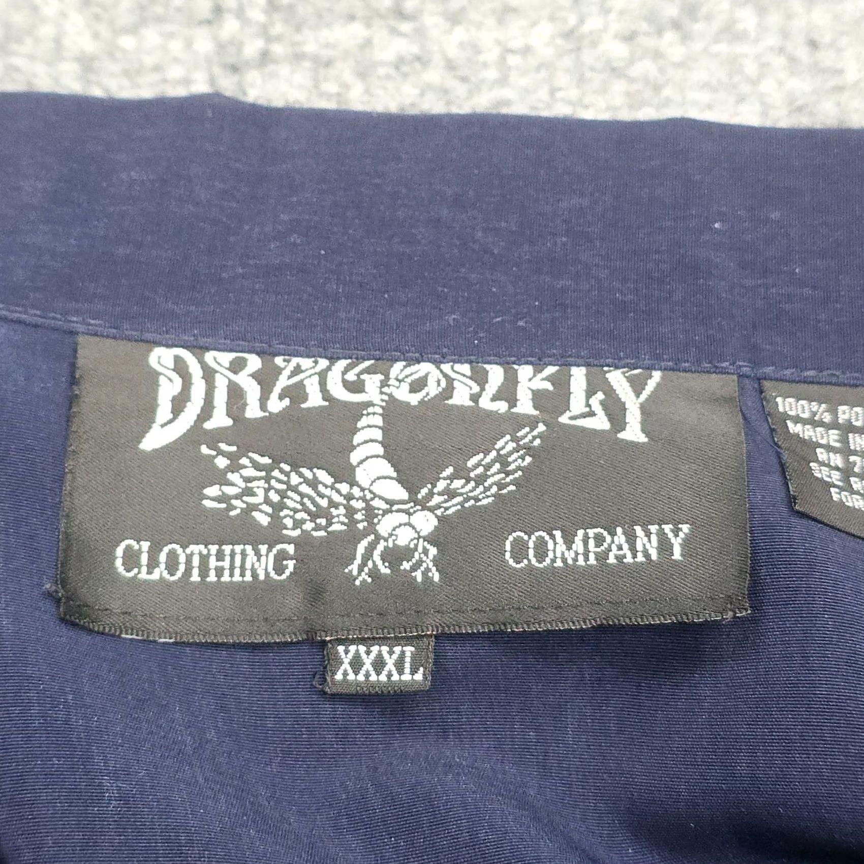Vintage VINTAGE Dragonfly Shirt Men's 3X Blue Button Up Shirt Dragon Flames Biker Y2K Punk Size US XXL / EU 58 / 5 - 5 Thumbnail