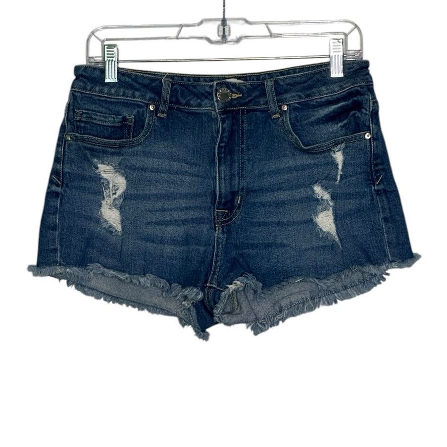 Forever 21 FOREVER 21 blue distressed raw hem jean shorts size 30 Size 30" / US 8 / IT 44 - 1 Thumbnail