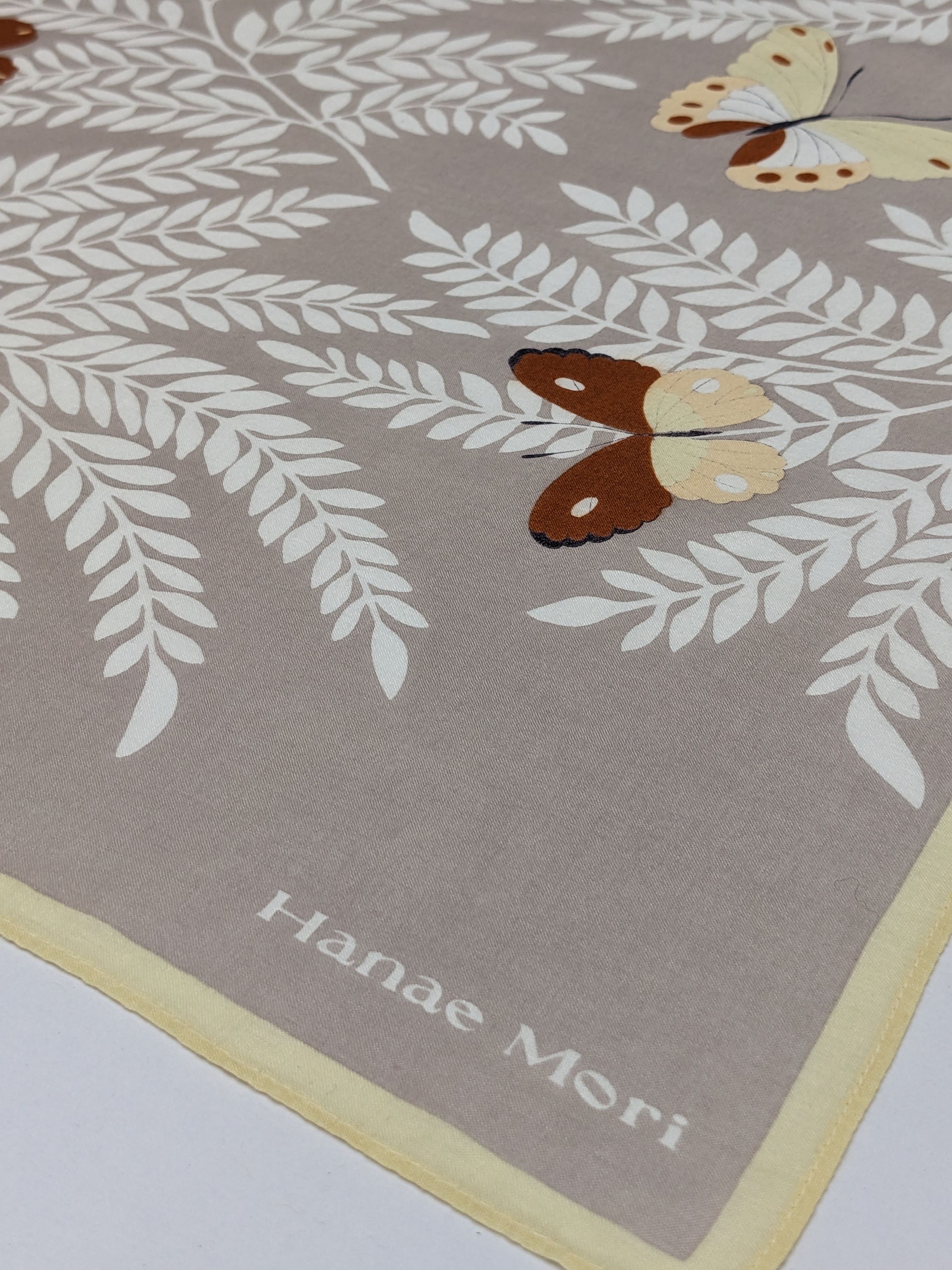 Hanae Mori Vintage Hanae Mori Butterfly & Fern Botanical Handkerchief Size ONE SIZE - 2 Thumbnail