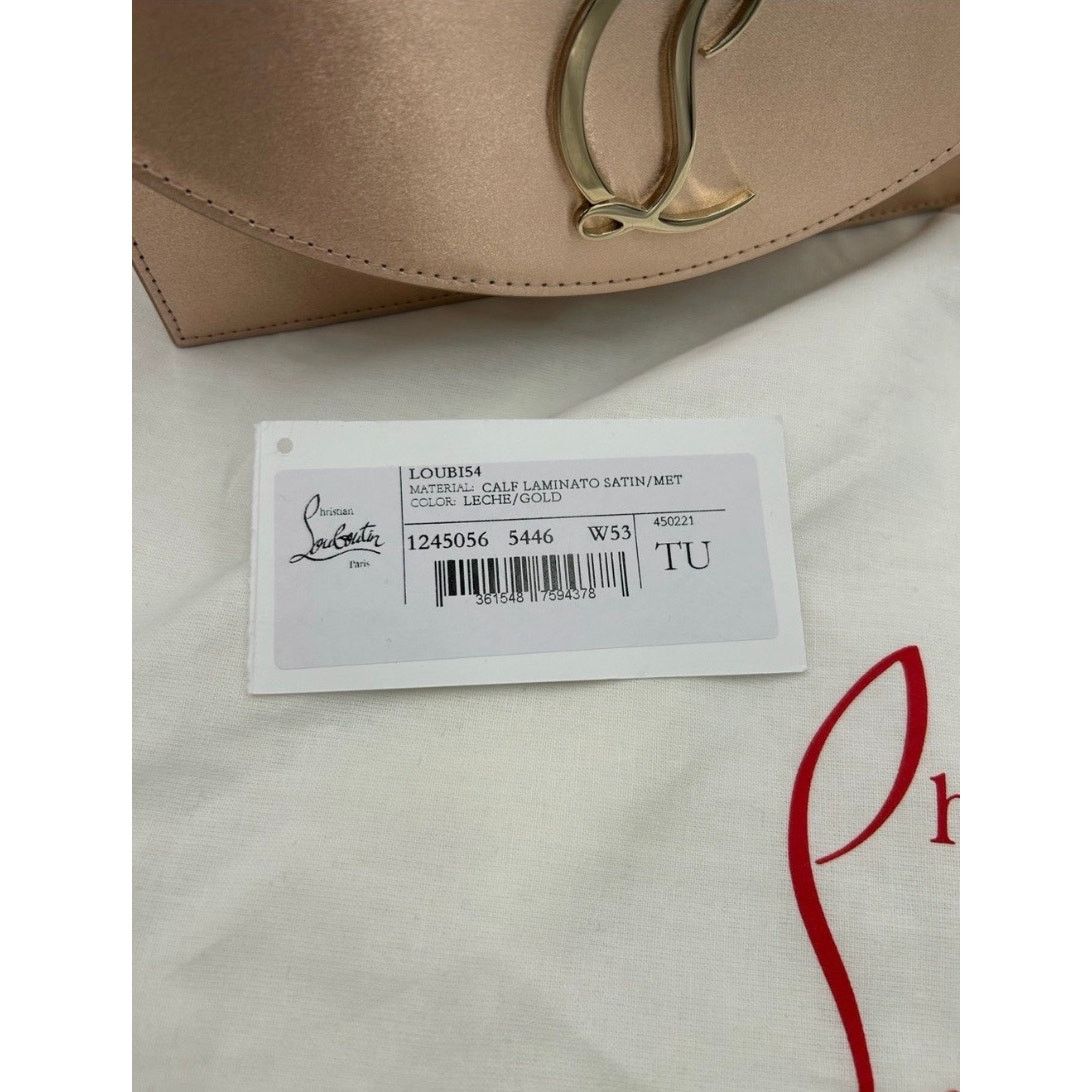 Christian Louboutin Women's Christian Louboutin LOUBI 54 clutch in gold satin Size ONE SIZE - 13 Thumbnail