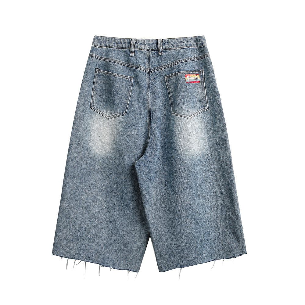 Japanese Brand × Jean Punk distressed washed raw edge graffiti ripped denim shorts Size US 32 / EU 48 - 2 Thumbnail
