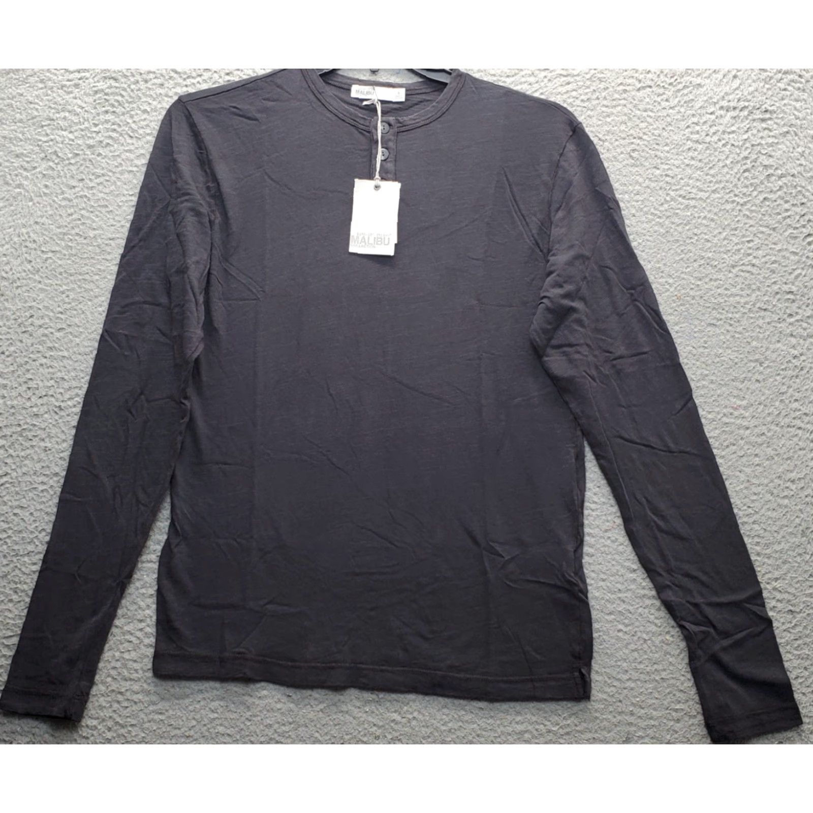 Vintage Malibu Mens Henley Shirt: S Black Long Sleeve Side Slit Popover Shirt Mens Size S Black Malibu Henley Shirt Size US S / EU 44-46 / 1 - 2 Thumbnail