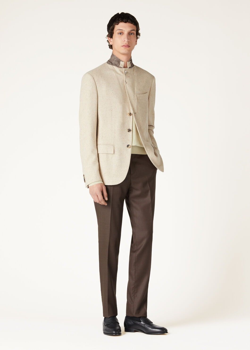 Loro Piana o1w1db10825 FAO6498 Torino Jacket in Ivory Size US XL / EU 56 / 4 - 2 Thumbnail