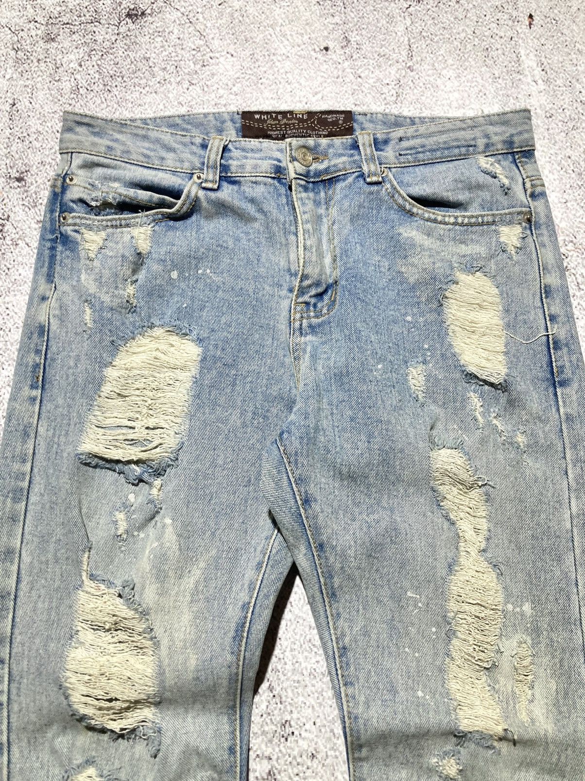Japanese Brand 2000s Idun Distressed Ripped Denim Blue Jeans Lgb Punk Style Size US 30 / EU 46 - 4 Thumbnail
