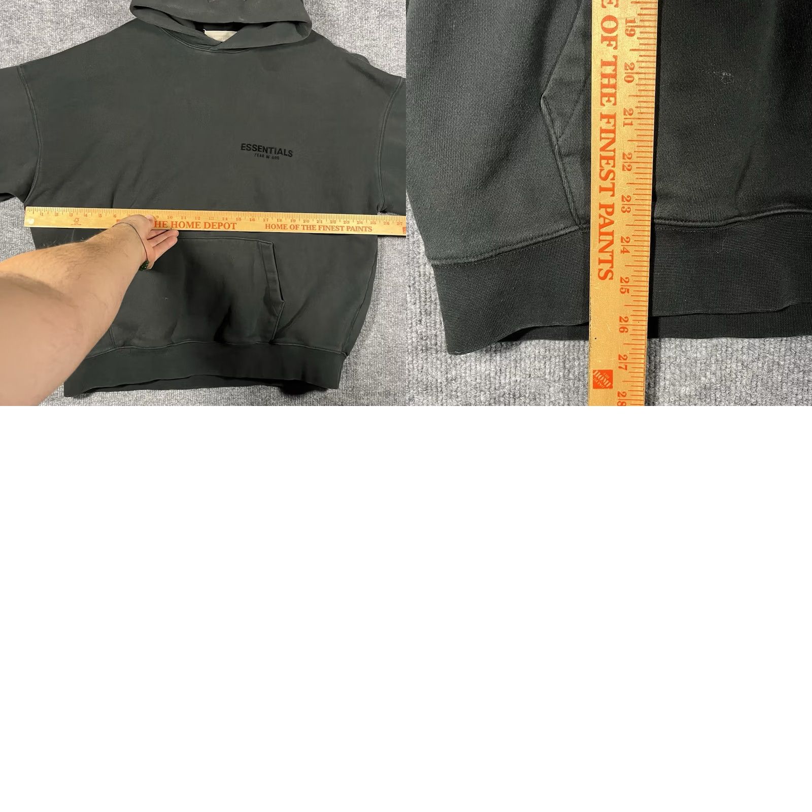Vintage Essentials Fear of God Hoodie Mens Large Black FOG Faded Distressed Sweatshirt Size US L / EU 52-54 / 3 - 8 Thumbnail