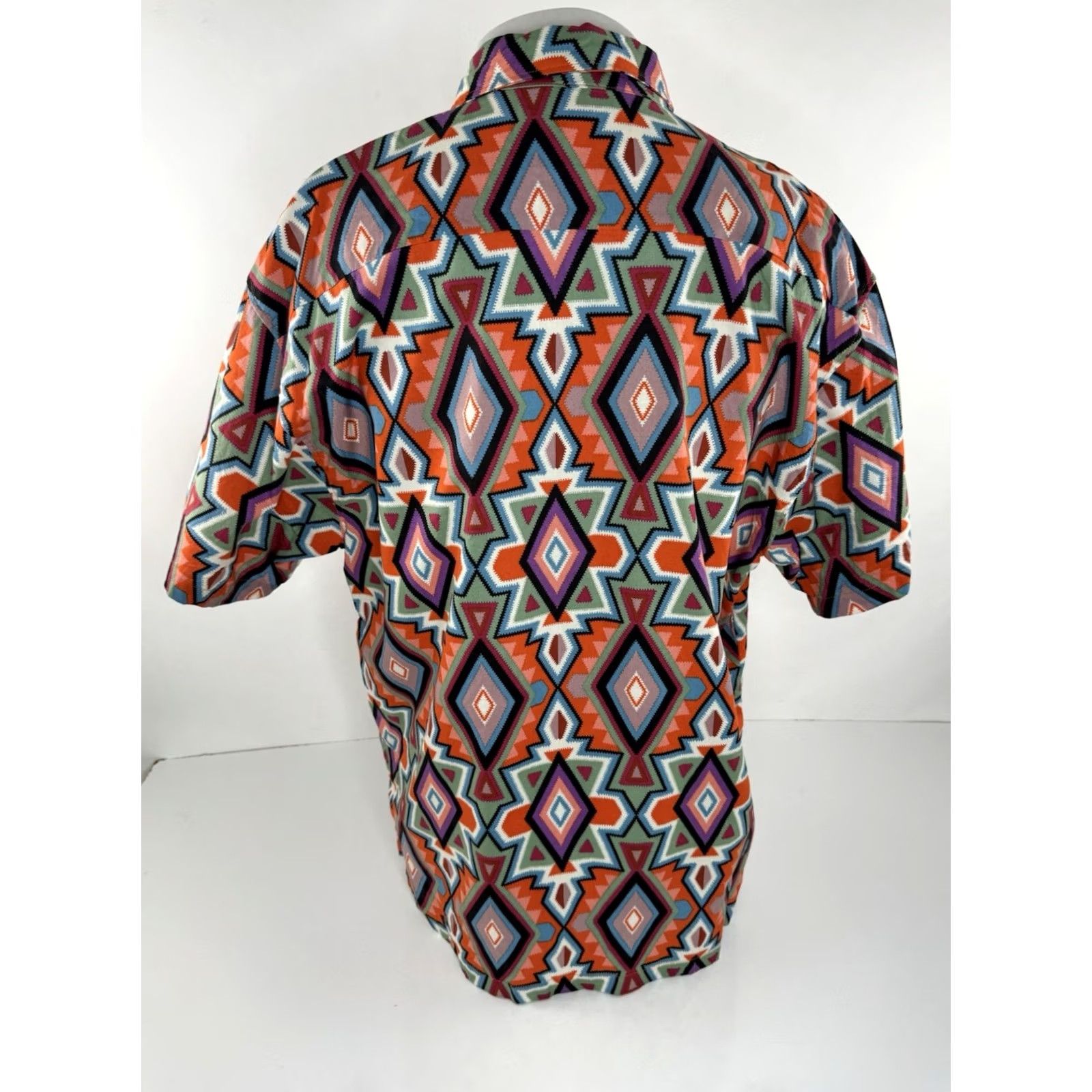 CO SAYULITA SHIRT CO AZTEC Southwestern Colorful XL / 2XL Shirt - EXCELLENT Shirt Men Short Sleeve Button-Up Multi Size US XXL / EU 58 / 5 - 3 Thumbnail