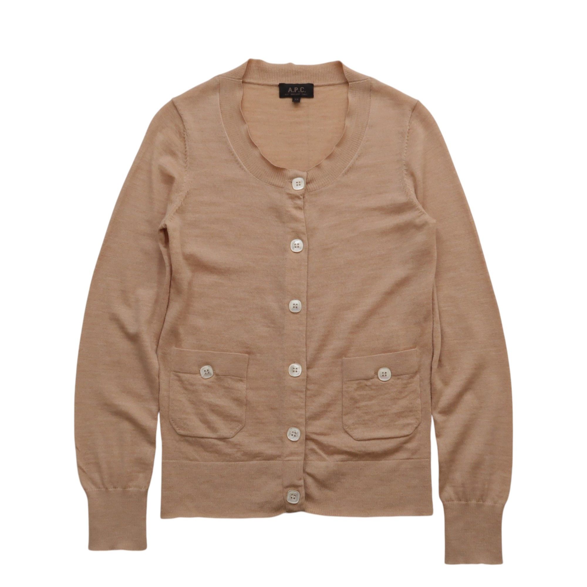 Pre-owned Apc Retro Wool Knit Cardigan Fur In Sand