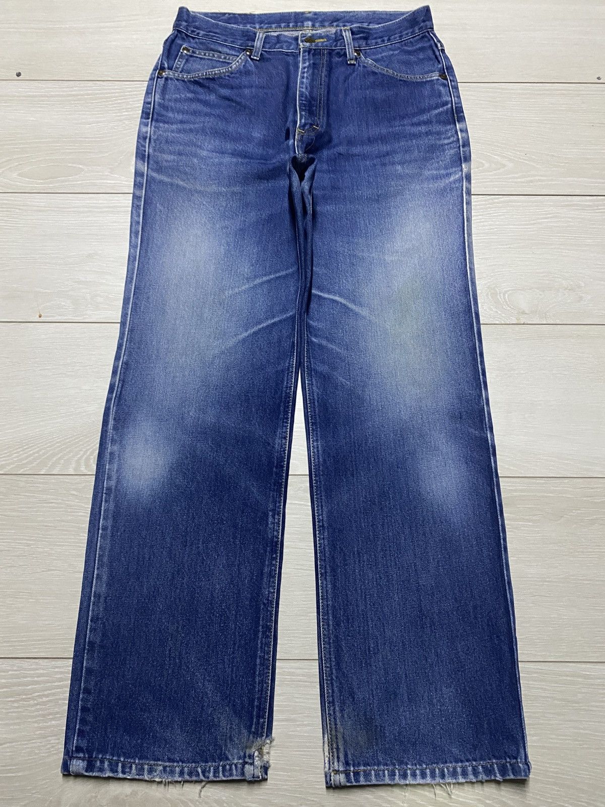 Lee × Number (N)ine Vintage Lee Blue Wash Distressed Loose Jeans Size US 30 / EU 46 - 1 Thumbnail