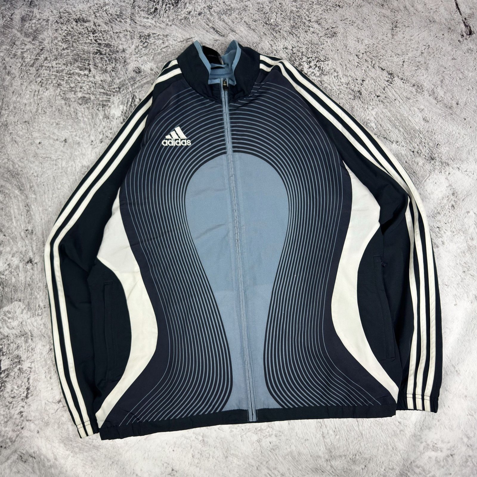 Adidas Adidas Men's navy blue Logo Full Zip Printed Track Jacket Size US L / EU 52-54 / 3 - 1 Thumbnail