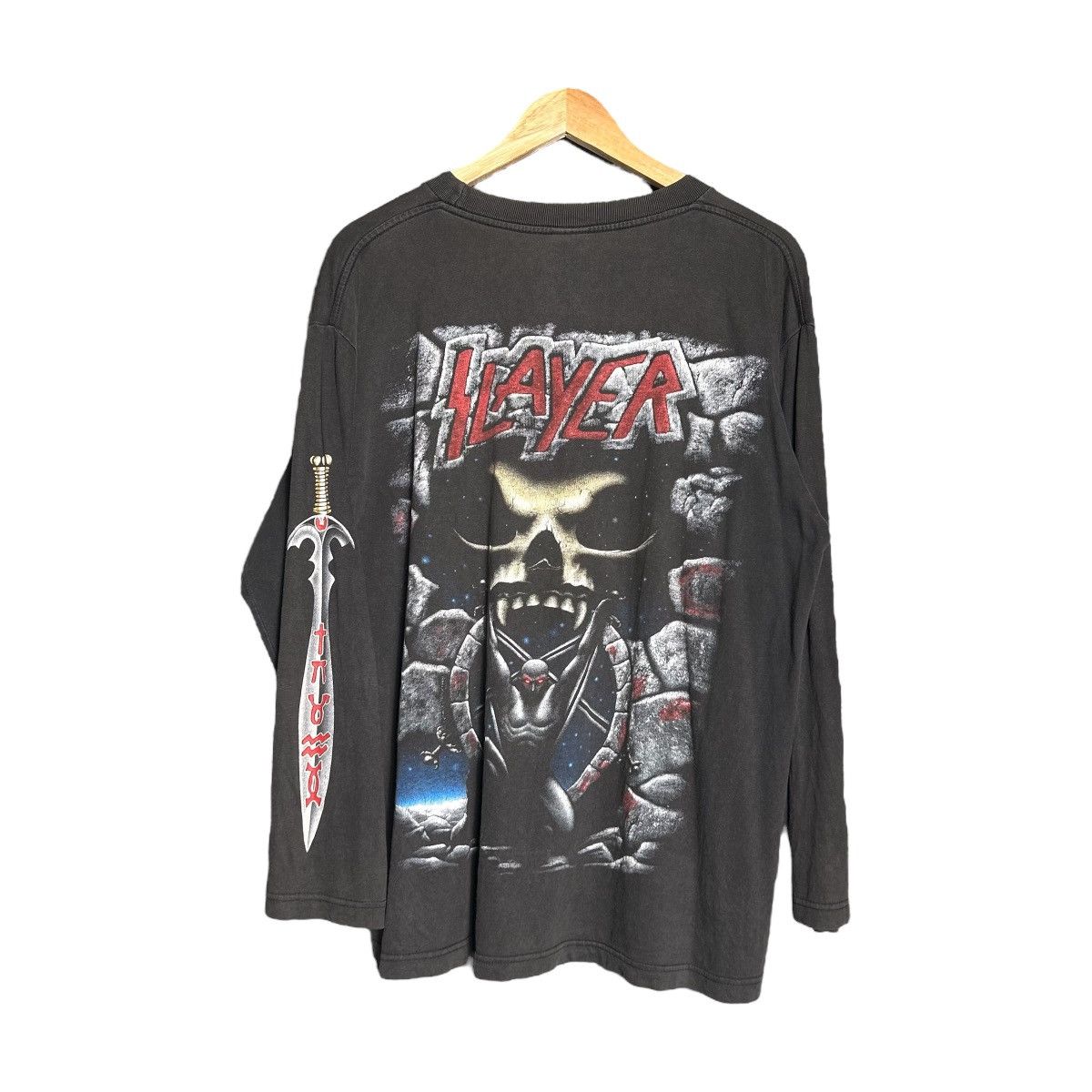 Slayer × Vintage Vintage 90s Slayer live intrusion Long Sleeve Tshirt Size US XL / EU 56 / 4 - 1 Thumbnail