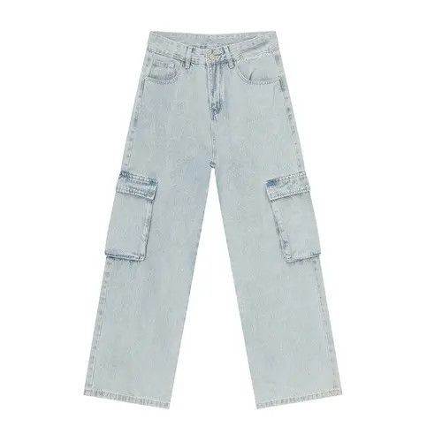 VIBE Blue Baggy Cargo Denim Jeans Size US 32 / EU 48 - 5 Thumbnail