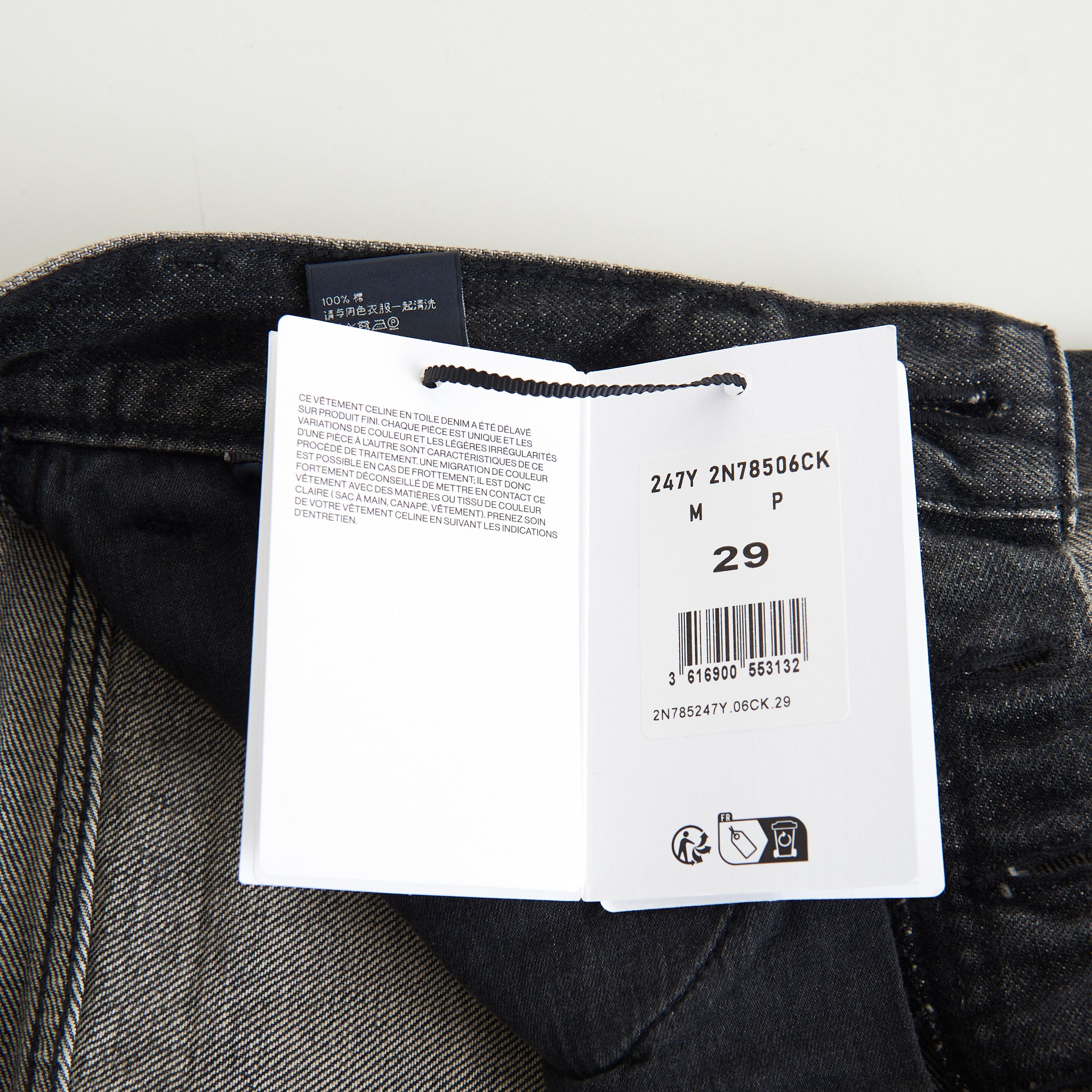 Celine × Hedi Slimane Wesley Jeans - Destroyed Black Paradiso Wash Denim, Low-Rise Size US 34 / EU 50 - 23 Thumbnail