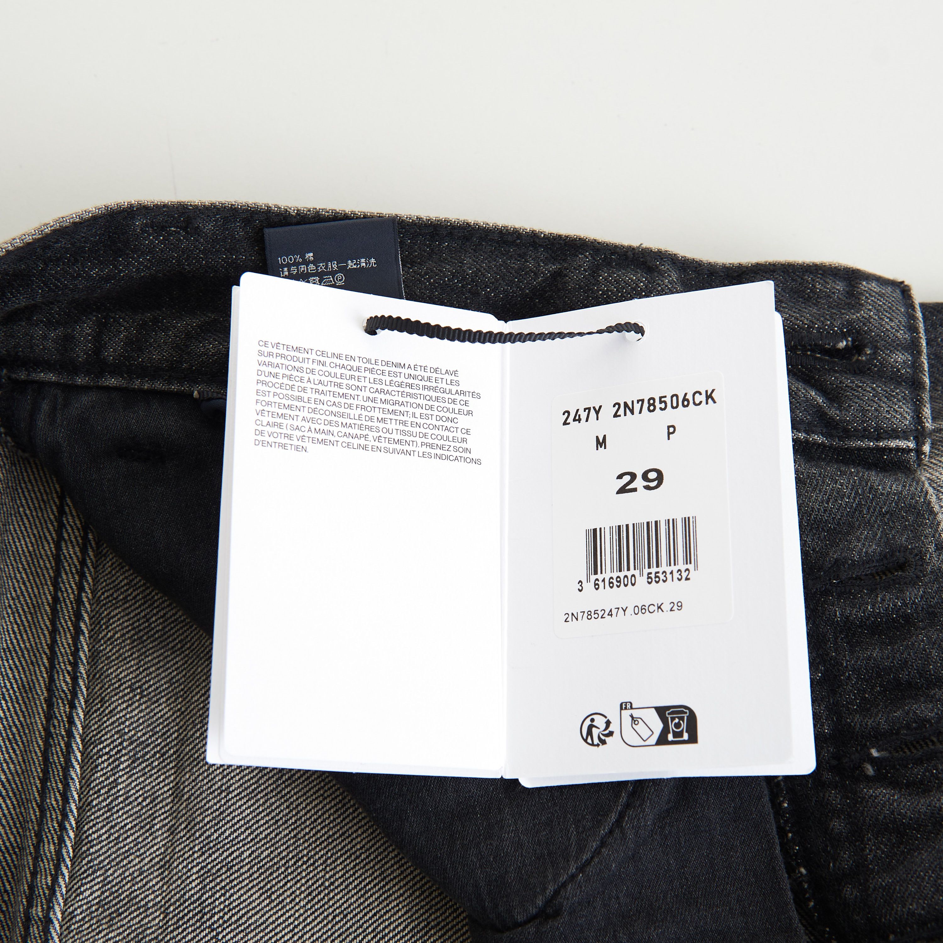 Celine Wesley Jeans - Destroyed Black Paradiso Wash Denim, Low-Rise ...