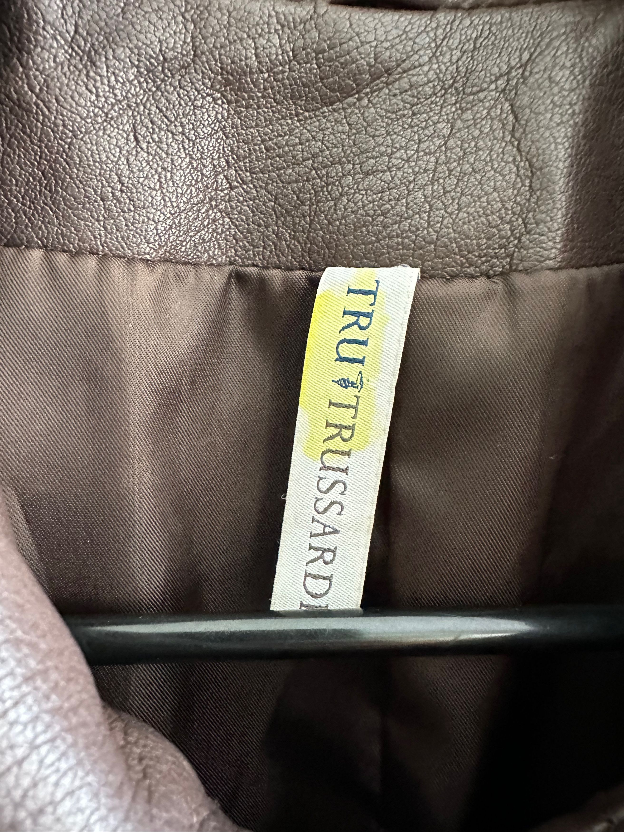 Trussardi Trussardi leather brown belted coat lambskin nappa Size M / US 6-8 / IT 42-44 - 7 Thumbnail