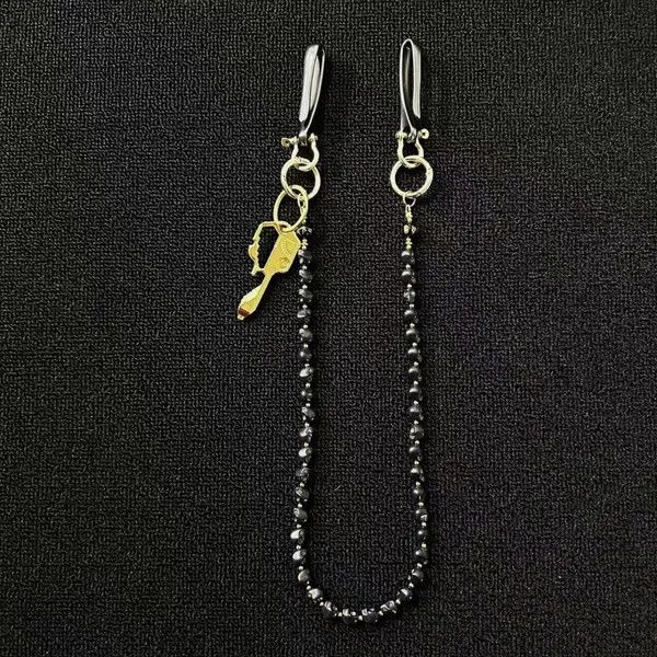 Jewelry Black Beaded Keychain Chain for Men, Stylish Accessory Size ONE SIZE - 4 Thumbnail
