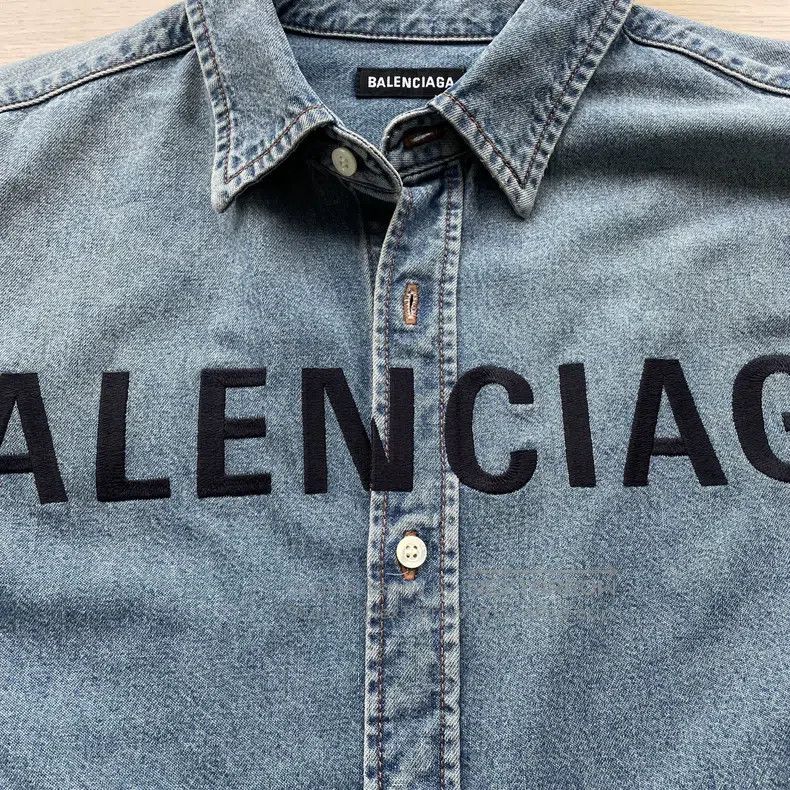Balenciaga Balenciaga Vintage logo long-sleeve shirt denim jacket Size US XXS / EU 40 - 3 Thumbnail