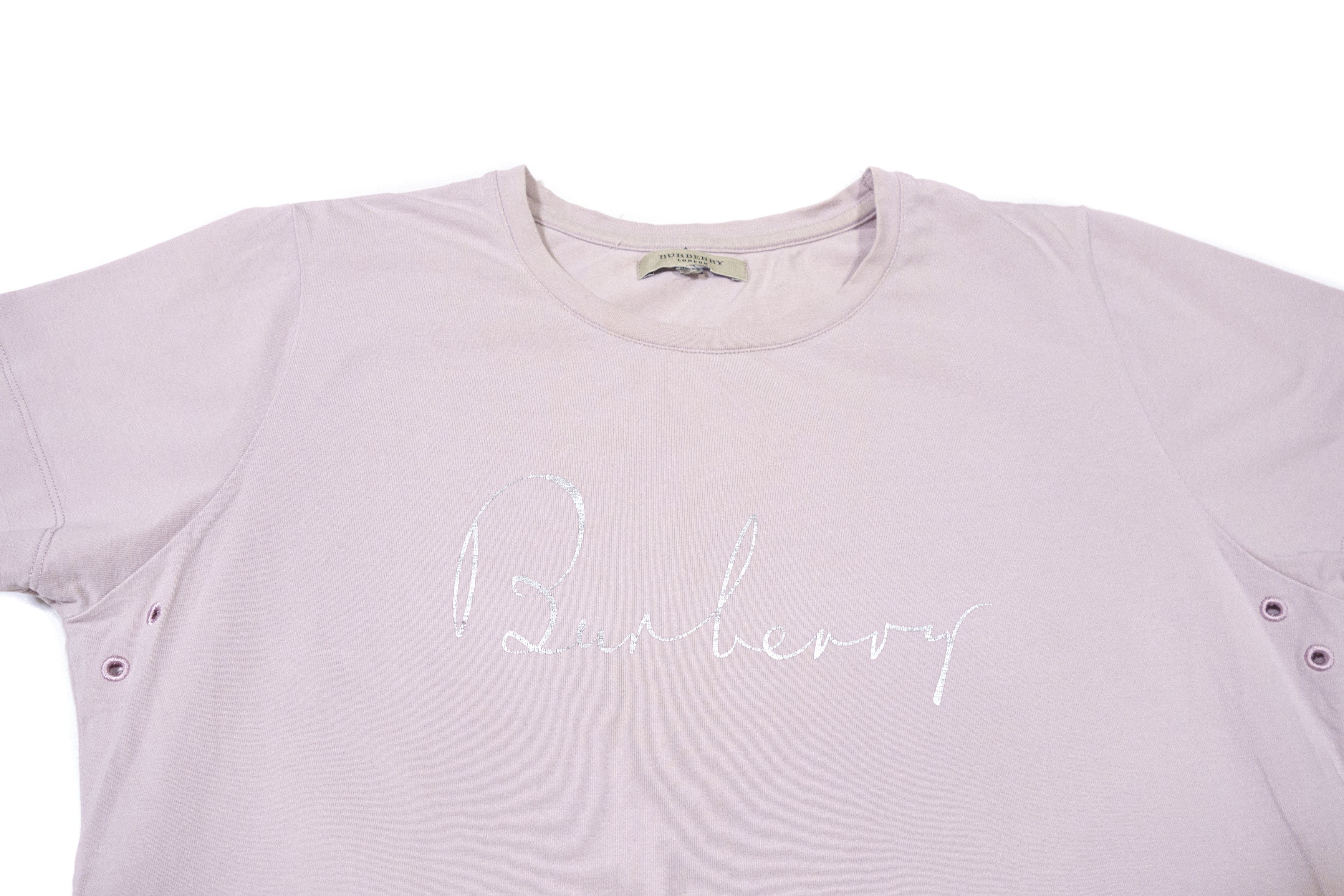 Burberry Big Logo Stretch T-Shirt Size L / US 10 / IT 46 - 3 Thumbnail