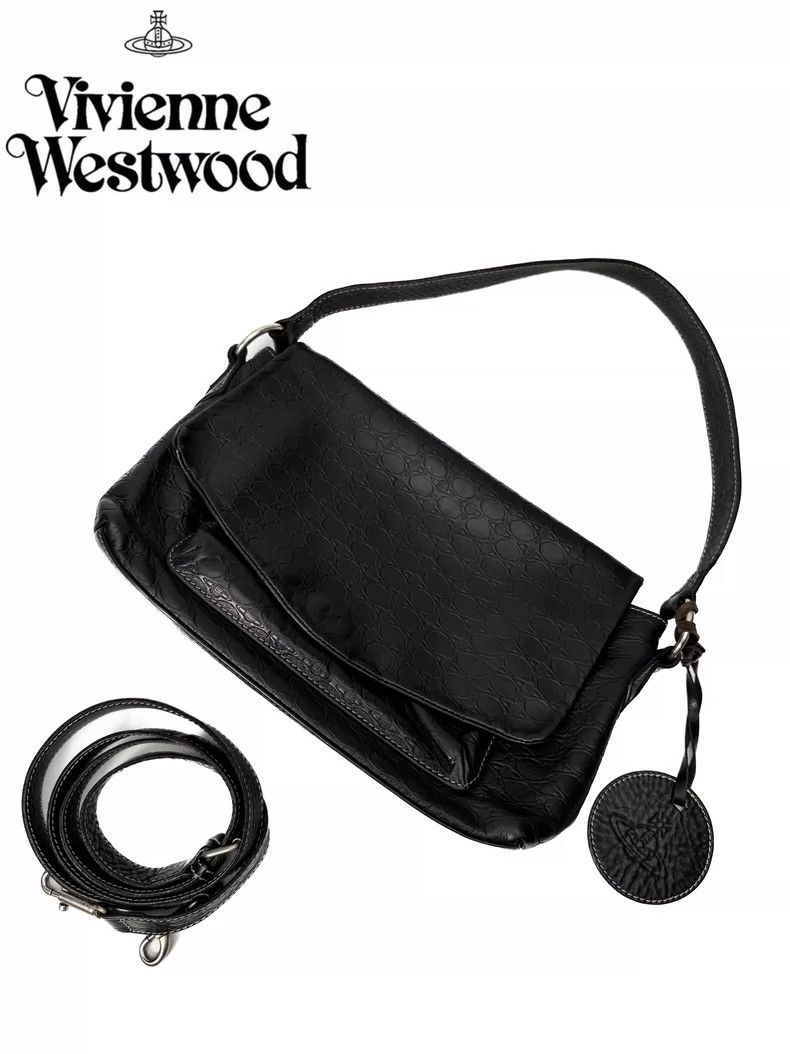 Vivienne Westwood Vivienne Westwood Black embossed leather postman's bag Size ONE SIZE - 1 Thumbnail