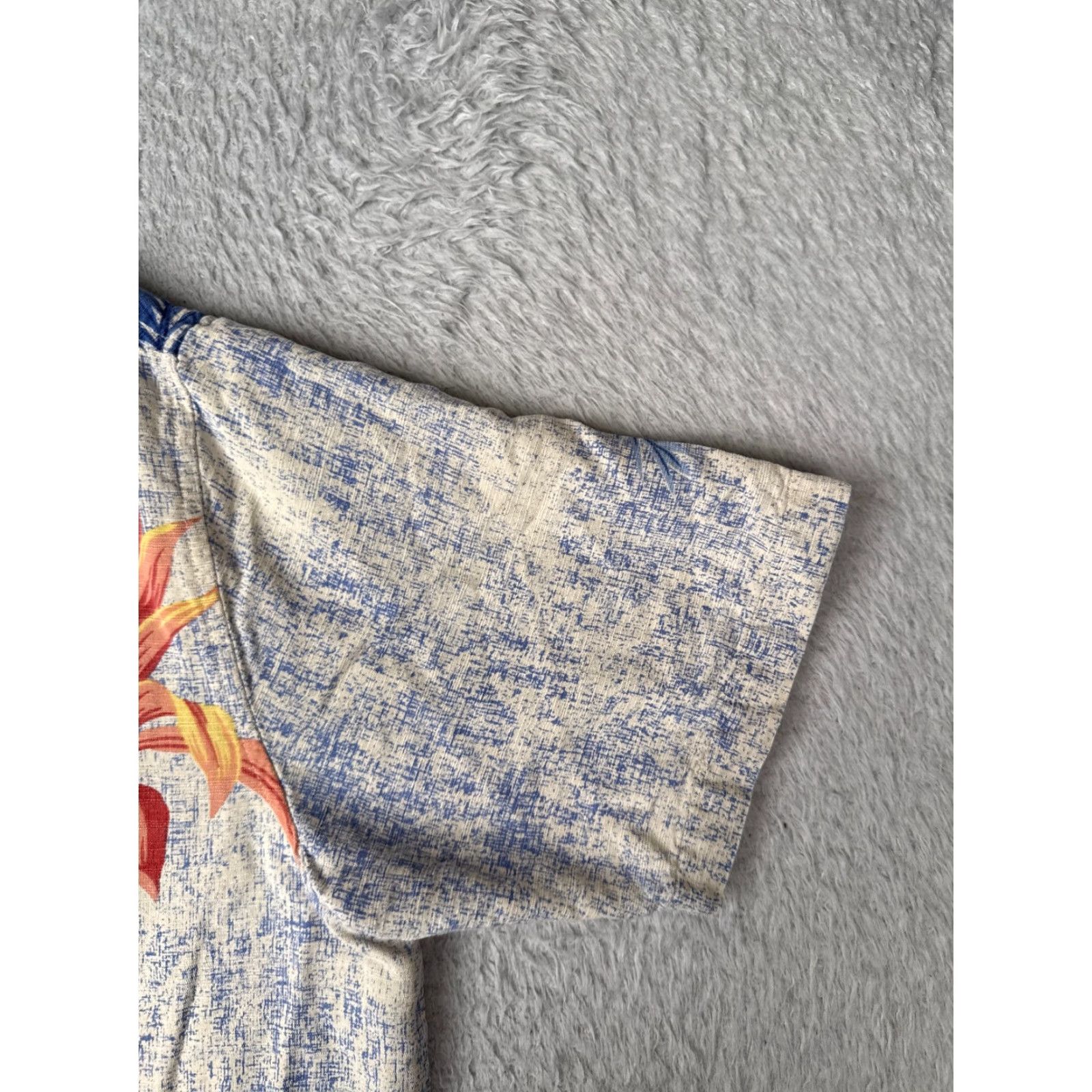 Vintage Island Republic Shirt Men Large Blue Ivory Floral 100% Silk Button Up Hawaiian Size US L / EU 52-54 / 3 - 2 Thumbnail