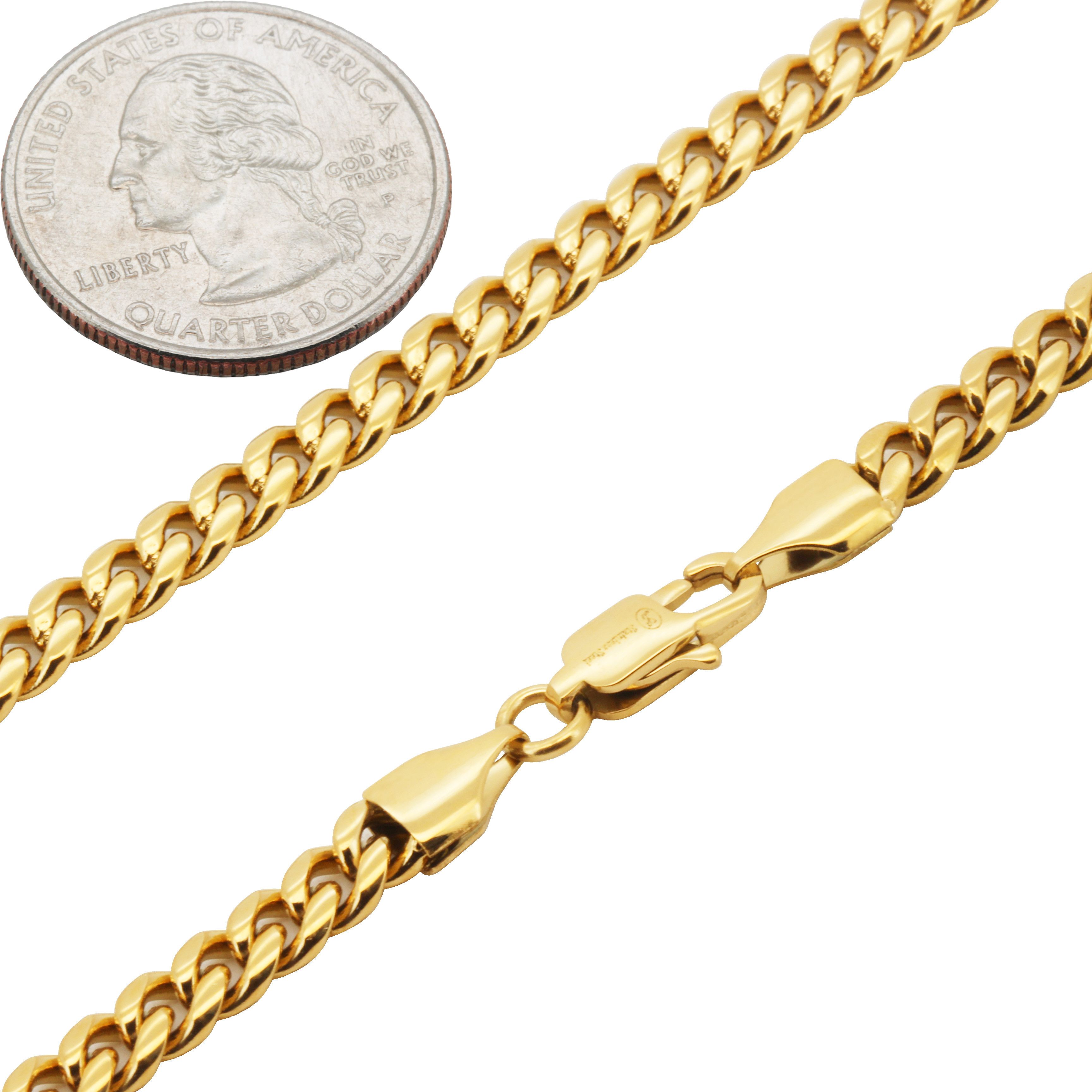 Other 316L SS 18k GP 5mm Miami Cuban Link Bracelet 7.5" Size ONE SIZE - 1 Preview