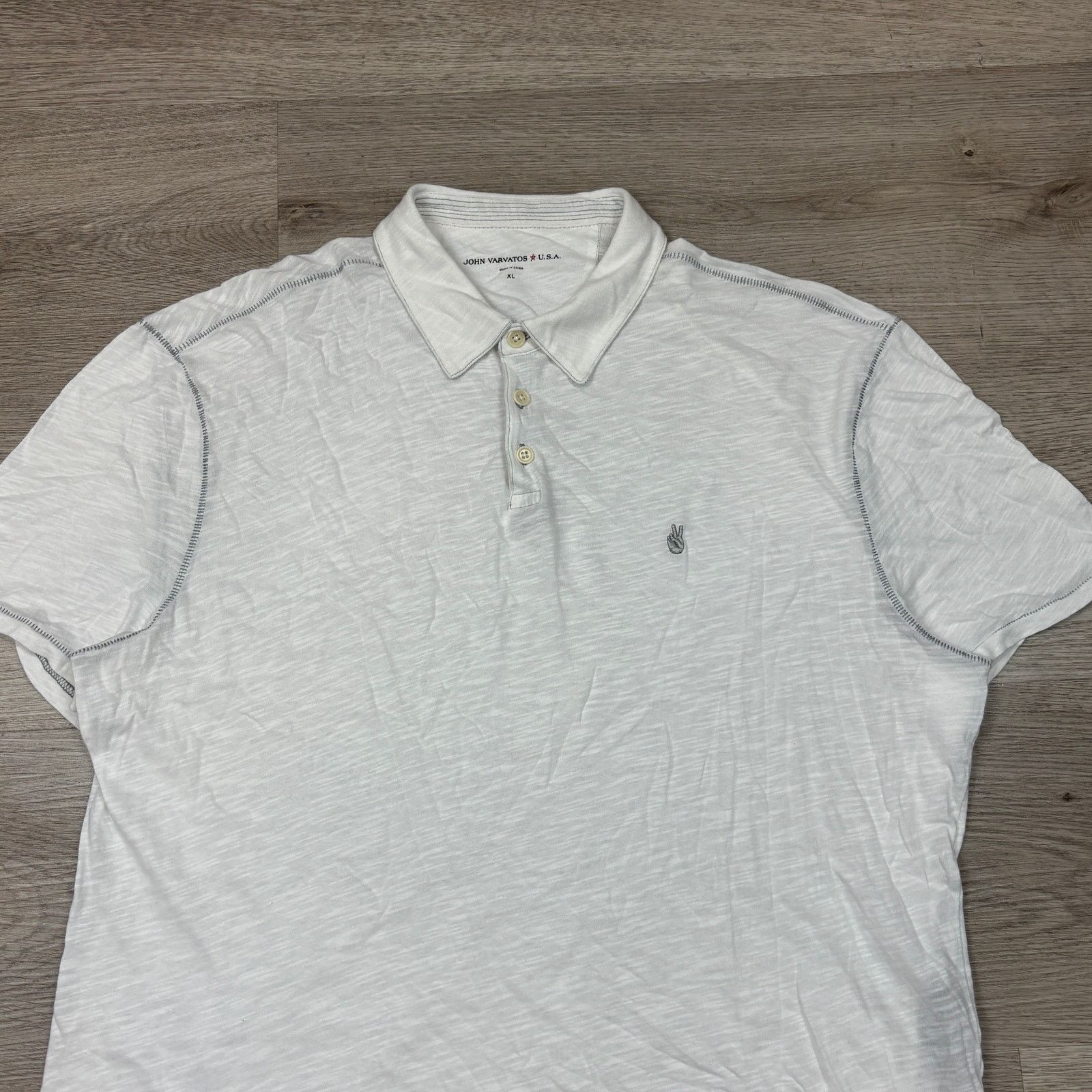 John Varvatos John Varvatos Star USA Victor Slub Polo Men's XL Minimalist Size US XL / EU 56 / 4 - 2 Thumbnail