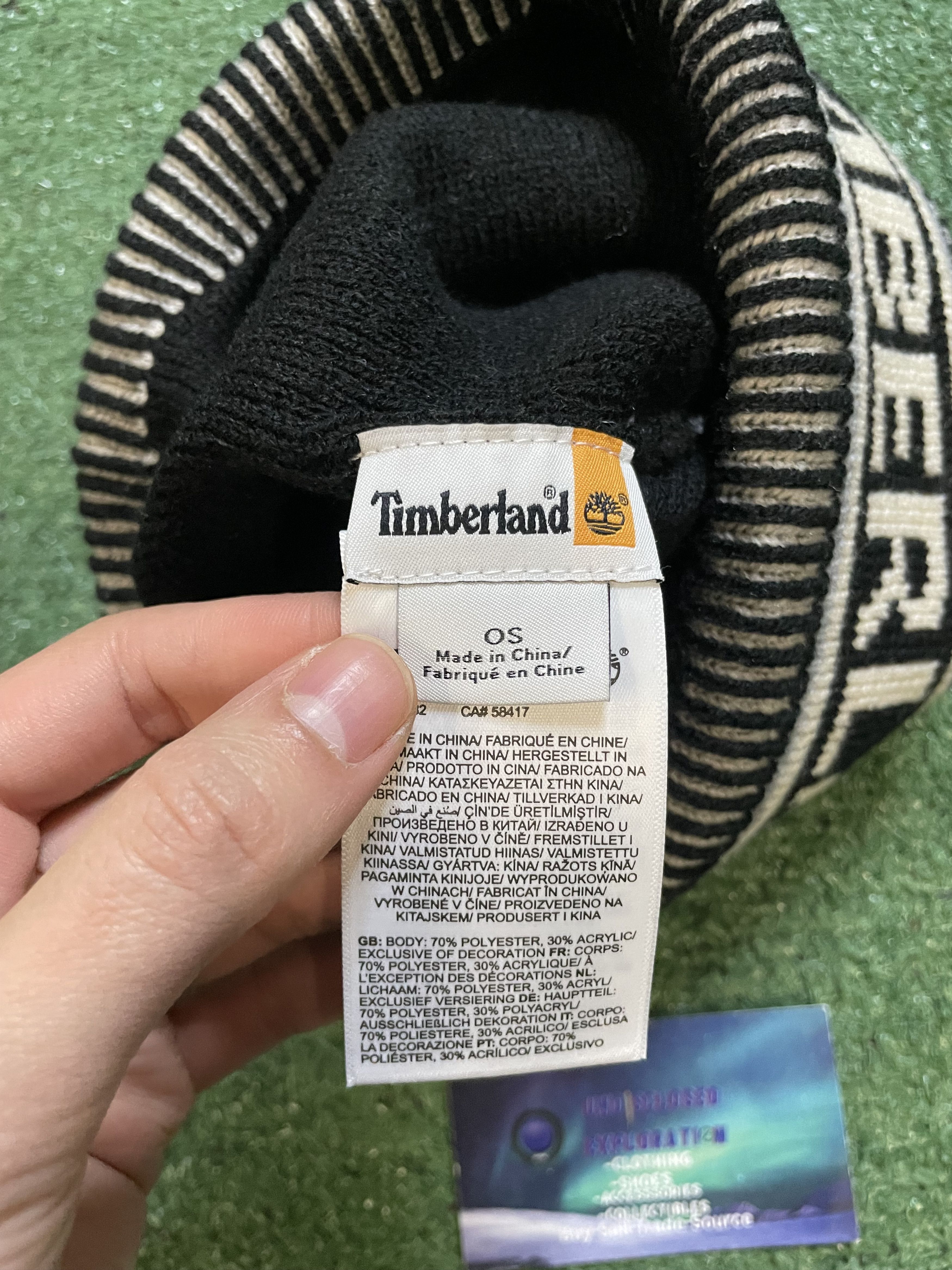 Timberland Timberland stadium black and white beanie Size ONE SIZE - 3 Thumbnail