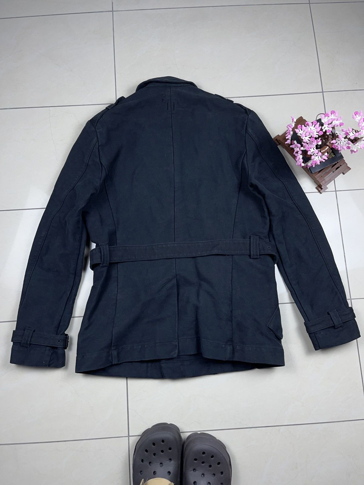 Designer × hannes roether ➕ black Hannes Rother belt short coat jacket avant garde Size US S / EU 44-46 / 1 - 5 Thumbnail