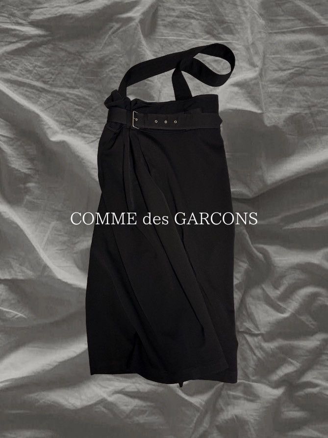 Comme Des Garcons 89aw Wool One Shoulder Skirt in Black, Women's (Size 41)