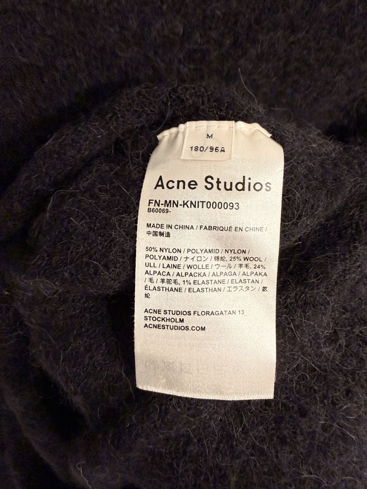 Acne Studios Acne Studios Charcoal Fuzzy Wool Sweater M Size US M / EU 48-50 / 2 - 4 Thumbnail