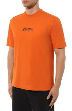 Ermenegildo Zegna o1s1rm0225 RUD36 T-Shirt in Orange Size US L / EU 52-54 / 3 - 3 Thumbnail