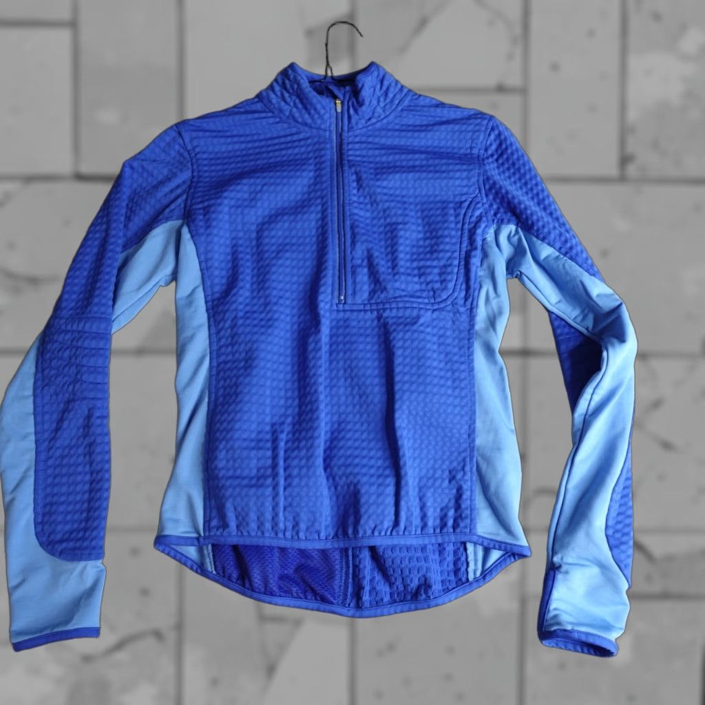 Nike Nike Womens Sweater Small Blue 1/2 Zip Sphere Thermal Waffle Pullover Mock Neck Activewear Running Womens Small Blue Nike Pullover Thermal Size S / US 4 / IT 40 - 1 Thumbnail
