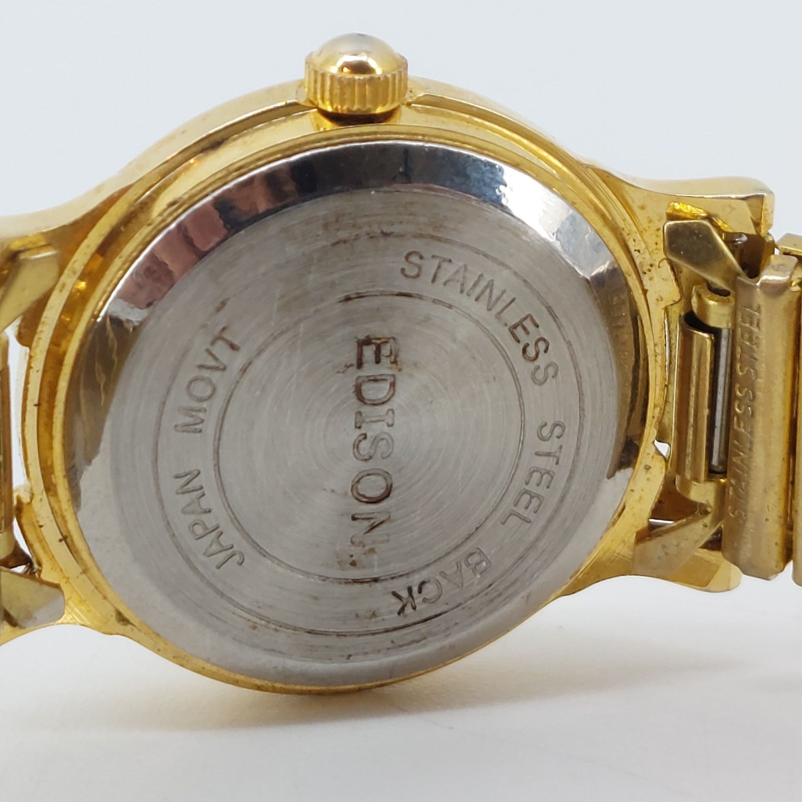 Other Edison Watch Gold Tone Bracelet Watch Wristwatch Japan Movt Size ONE SIZE - 5 Thumbnail
