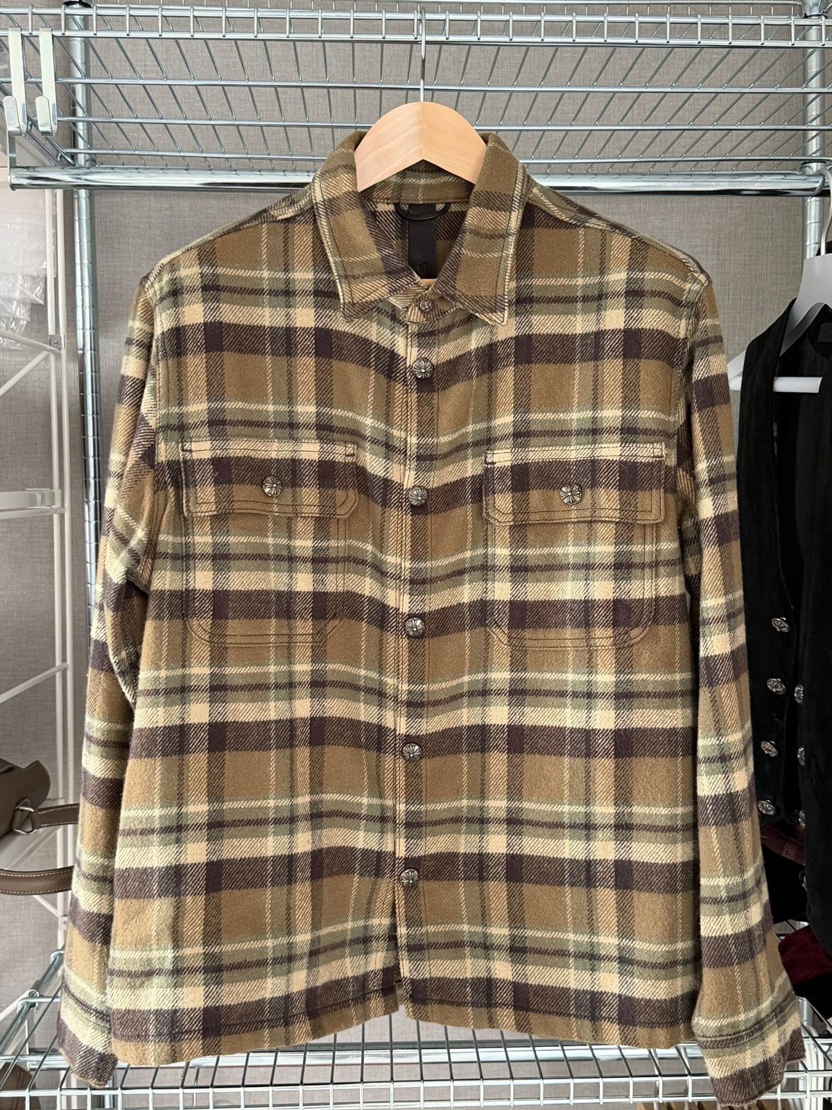 Chrome Hearts Chrome Hearts Brown Workdog Flannel Button Ups Shirt Size US L / EU 52-54 / 3 - 1 Thumbnail