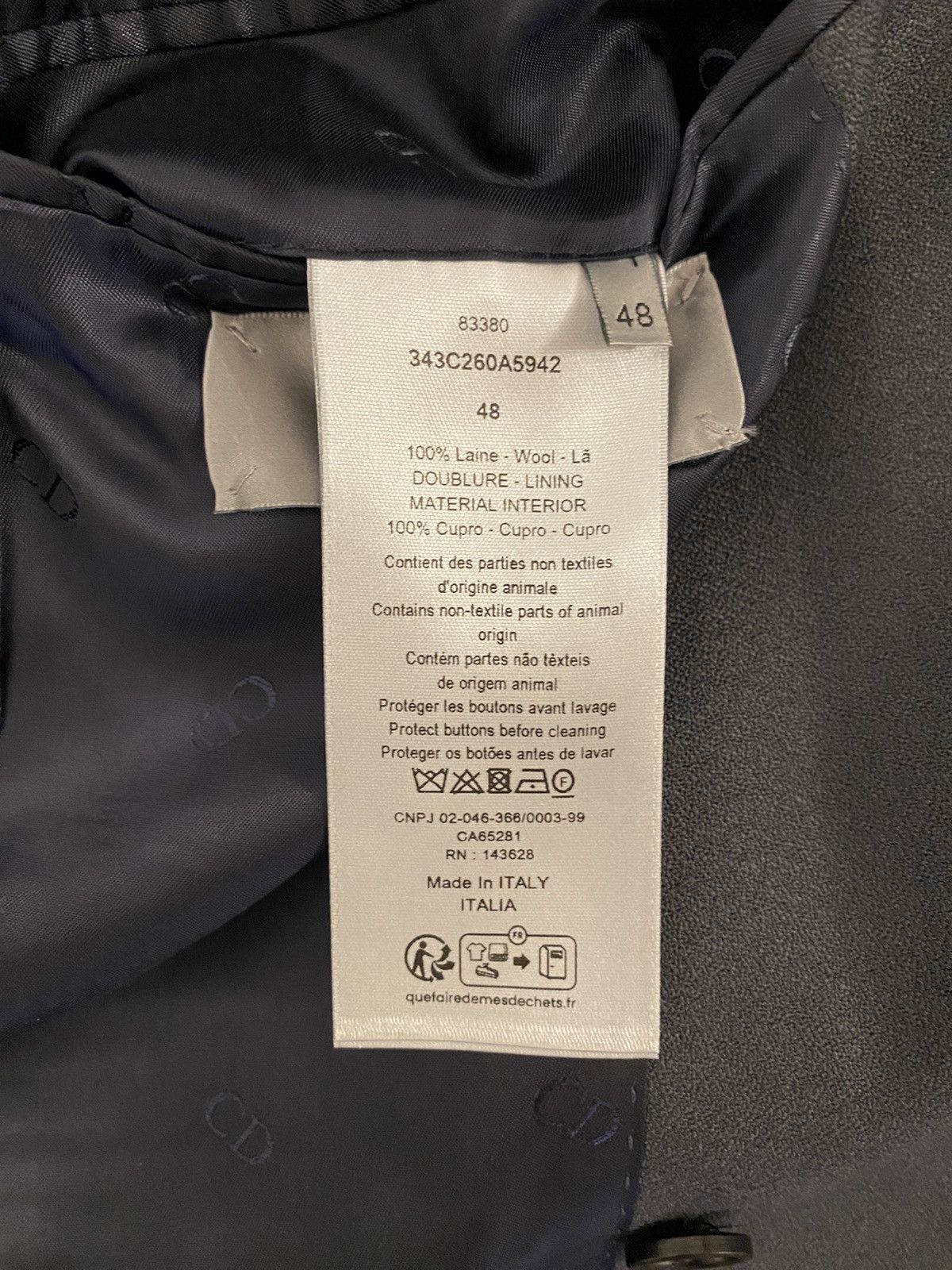 Dior Dior wool oblique tailored blazer jacket 48 Size 48R - 6 Thumbnail