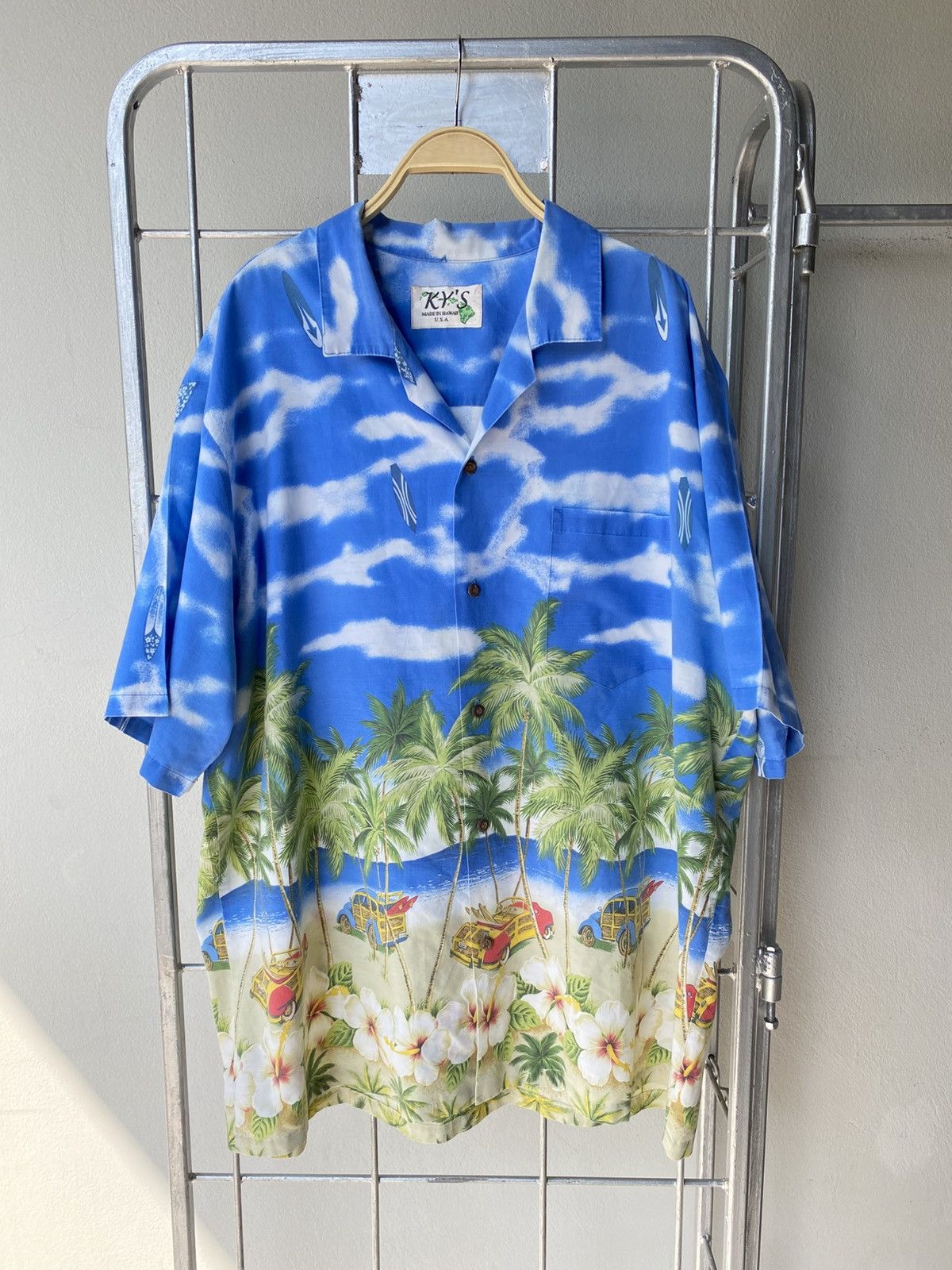 Designer × Vintage KY'S Blue Tropical Palm Hawaiian Shirt Size US XL / EU 56 / 4 - 7 Thumbnail
