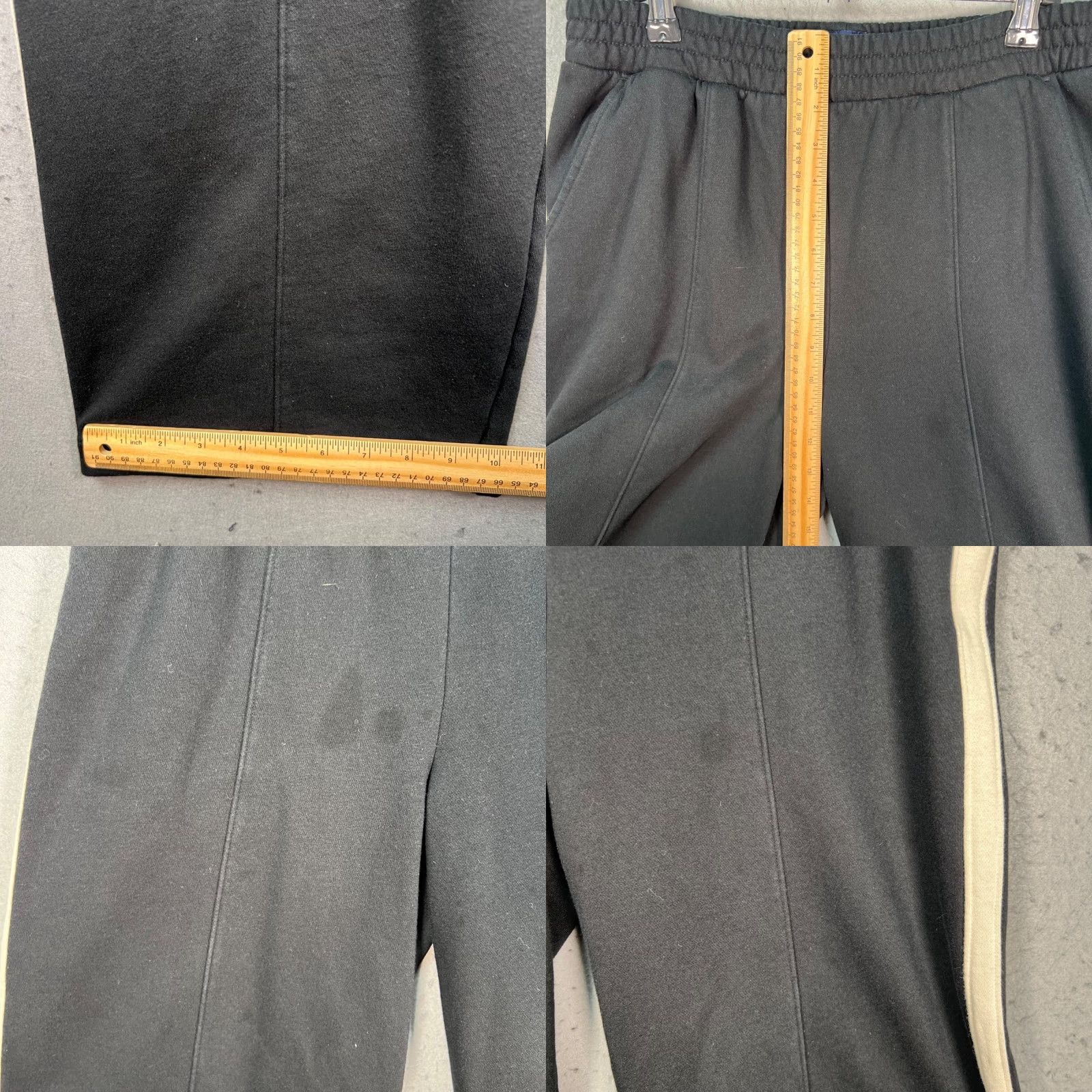 Gap Gap Mens Black Wide-Leg Pants with Beige Side Stripes Elastic Waist M Colored? Size US 31 - 8 Thumbnail