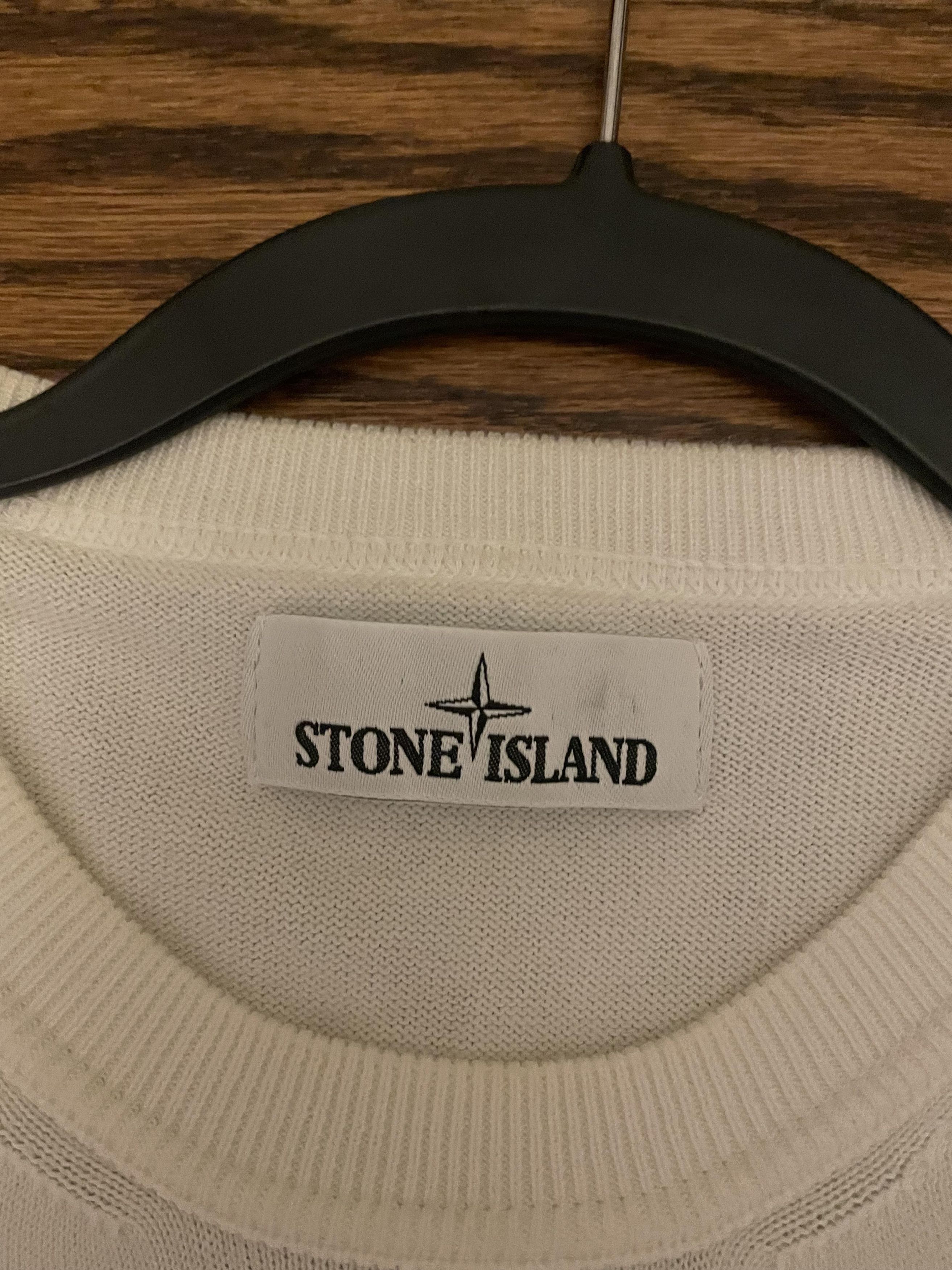 Stone Island Stone Island Patch White Knit Sweater Size US M / EU 48-50 / 2 - 4 Thumbnail