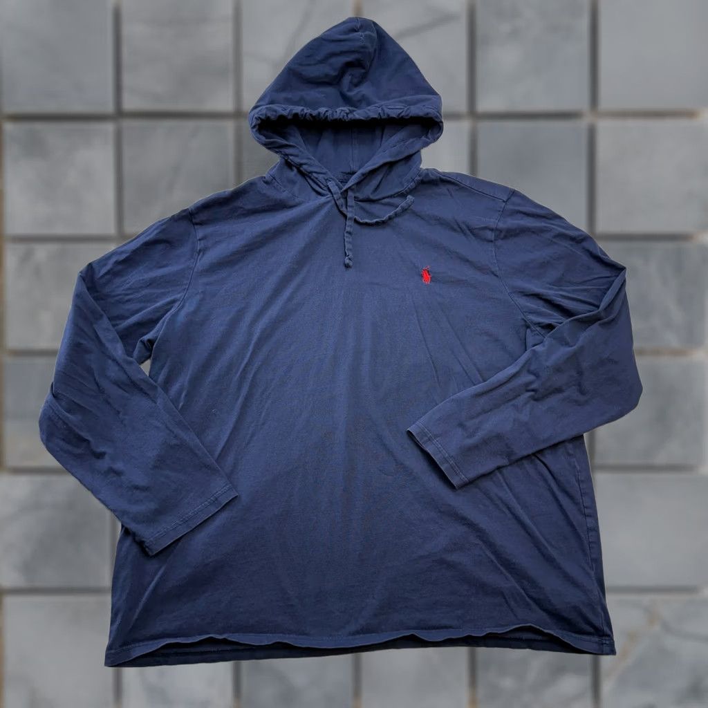 Polo Ralph Lauren Polo Ralph Lauren Hoodie Shirt Mens XL Navy Blue Lightweight Cotton Pony Size US XL / EU 56 / 4 - 1 Thumbnail