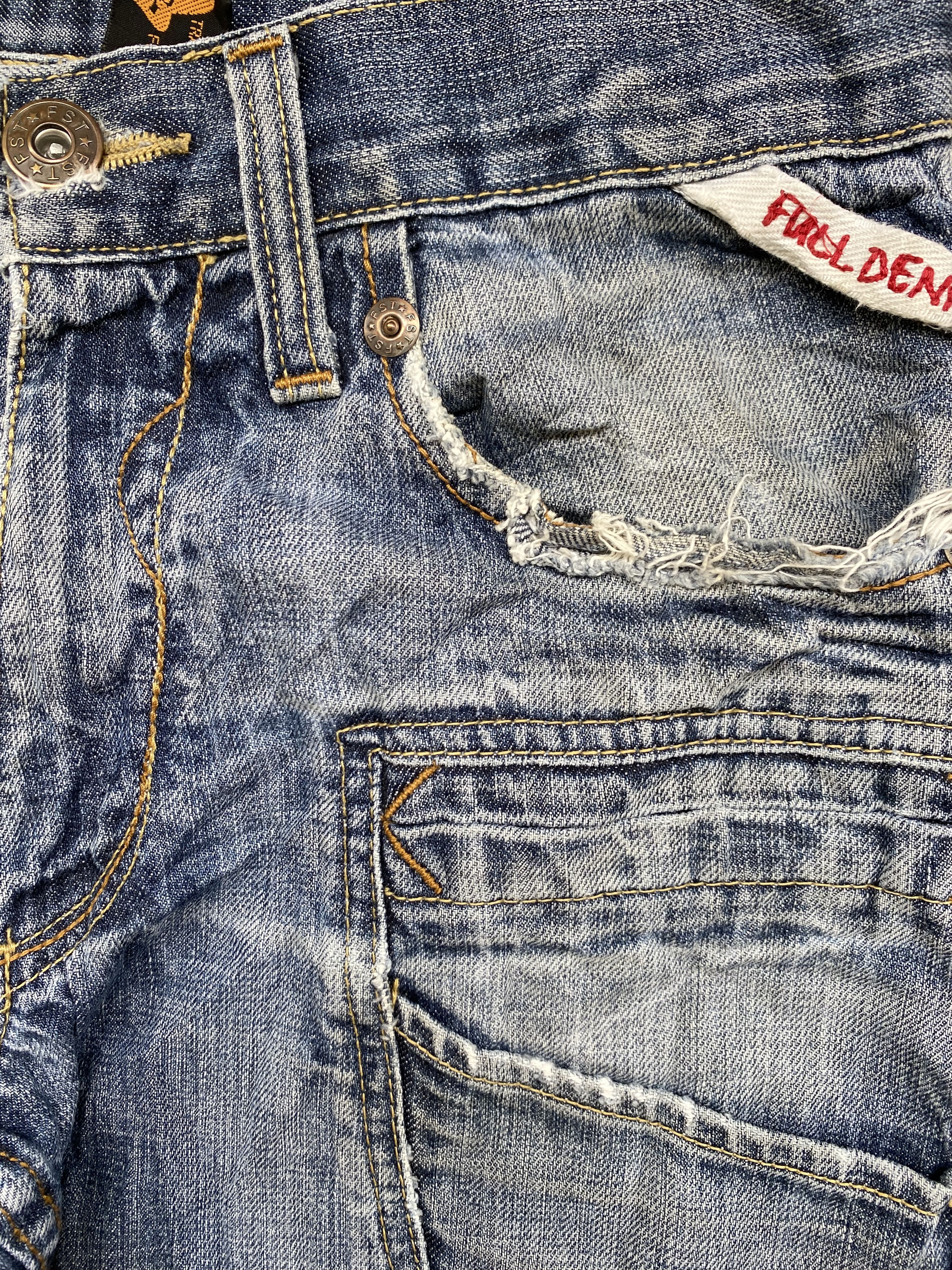 If Six Was Nine × Japanese Brand Distressed Full Denim Multipocket Bush Pants Cargo Jeans Size US 30 / EU 46 - 4 Thumbnail