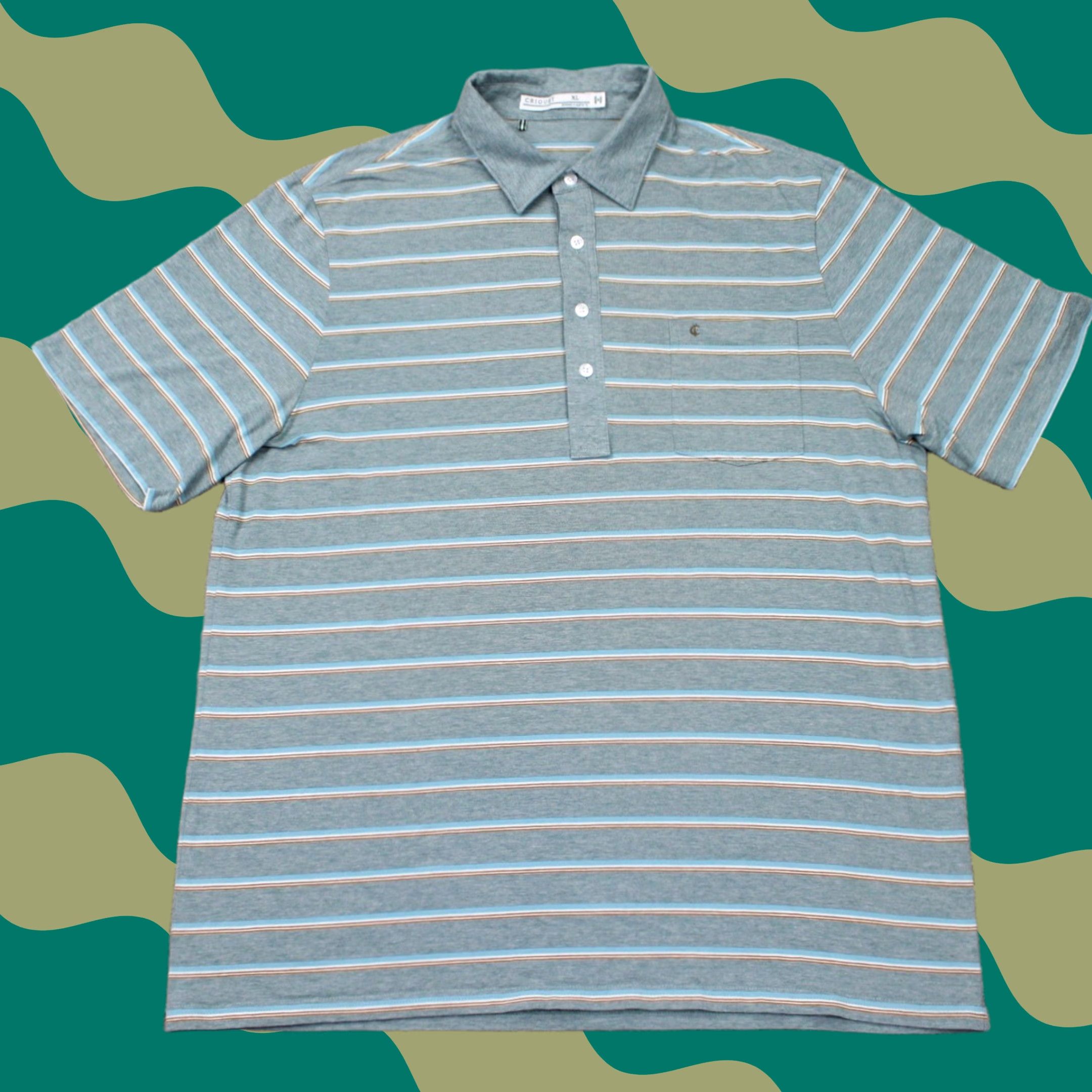 Vintage Criquet Polo Shirt Mens XL Blue/Green Pima Cotton Stretch Golf S/S 4 Button Size US XL / EU 56 / 4 - 1 Thumbnail