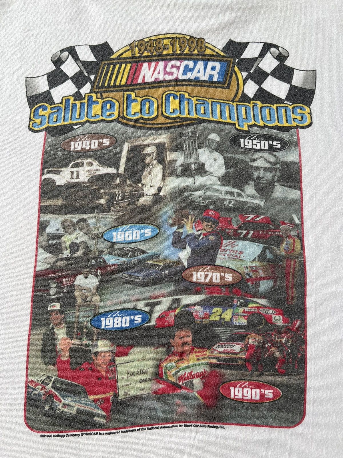 NASCAR Vintage 1998 Nascar 50th Anniversary Champions White T-shirt Size US XL / EU 56 / 4 - 15 Thumbnail
