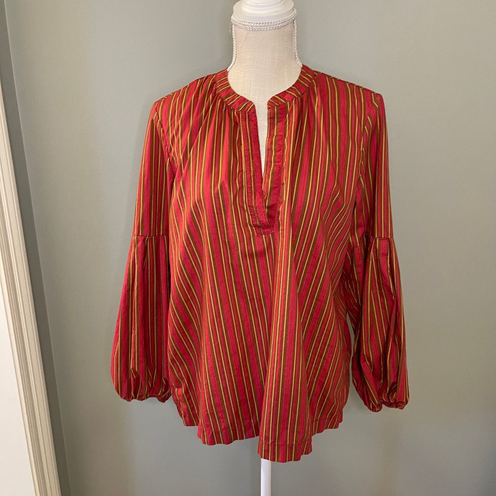 Loft LOFT Lou & Grey Striped Poplin Boho Top, M Size M / US 6-8 / IT 42-44 - 2 Thumbnail