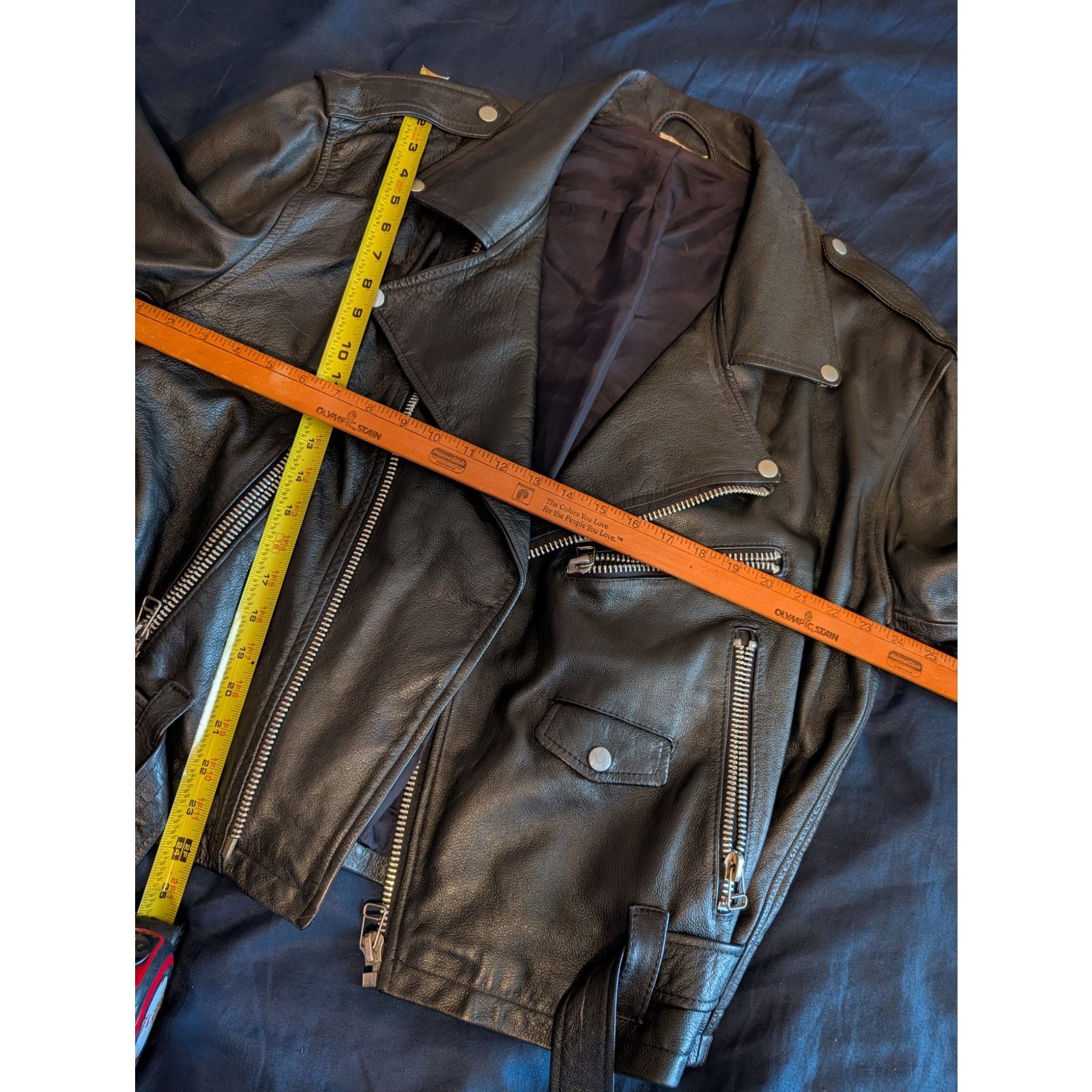 Hein Gericke Volutti Leather Motorcycle Moto Jacket Black Biker Large 48 Size US L / EU 52-54 / 3 - 3 Thumbnail