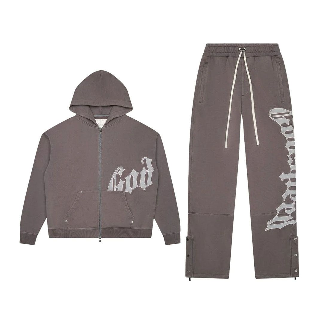 Stone Grey Sweatsuit Hoodies & Sweatpants Set