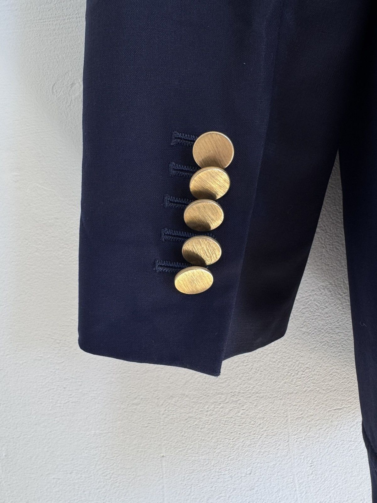 Gucci Gucci Womens Wool Blazer Navy Blue Luxury Avant Garde Solid Size S / US 4 / IT 40 - 18 Thumbnail